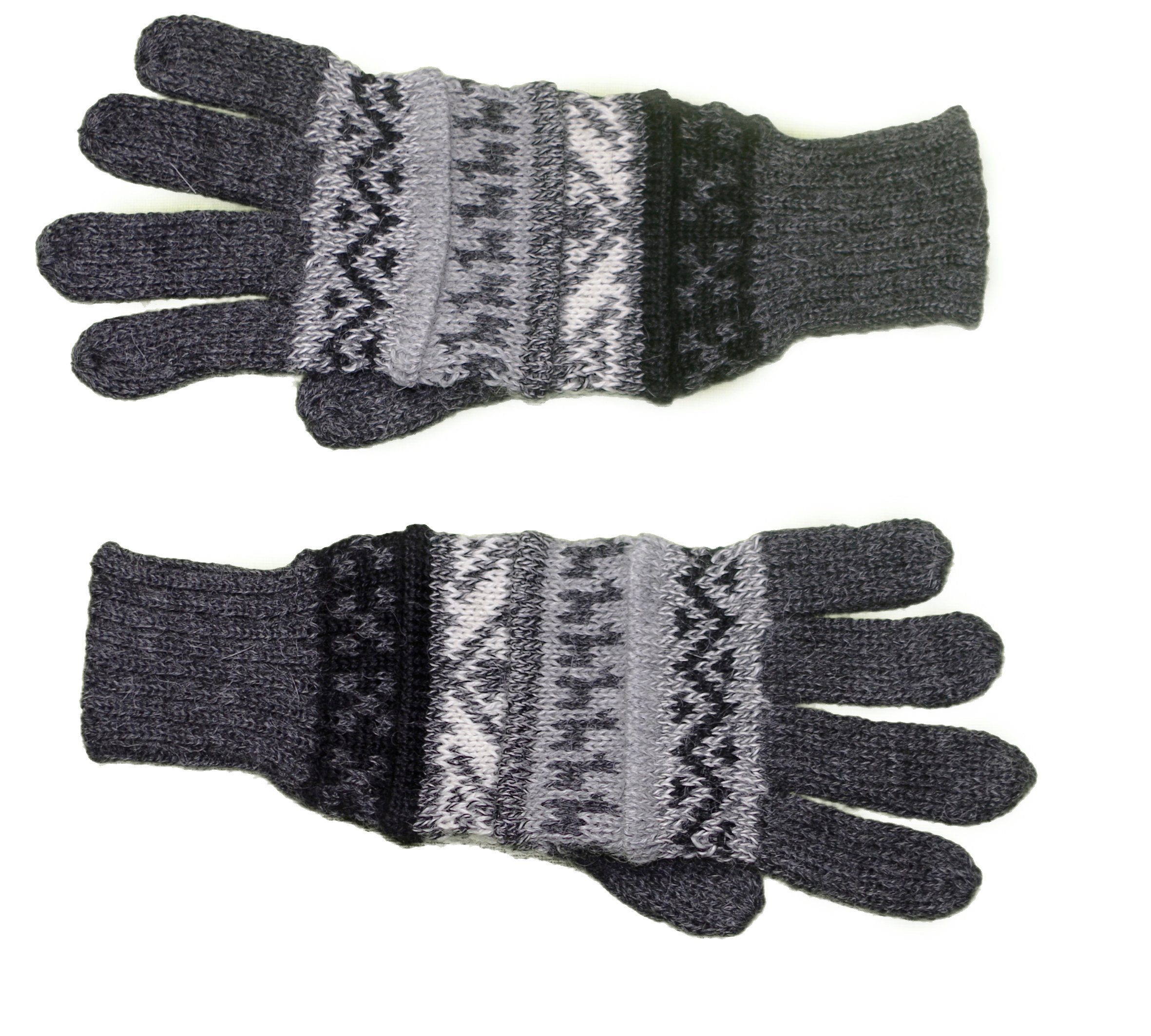 Fingerhandschuhe Guantilissi Gear aus Posh Strickhandschuhe Alpakawolle grau dunkel 100% Alpaka