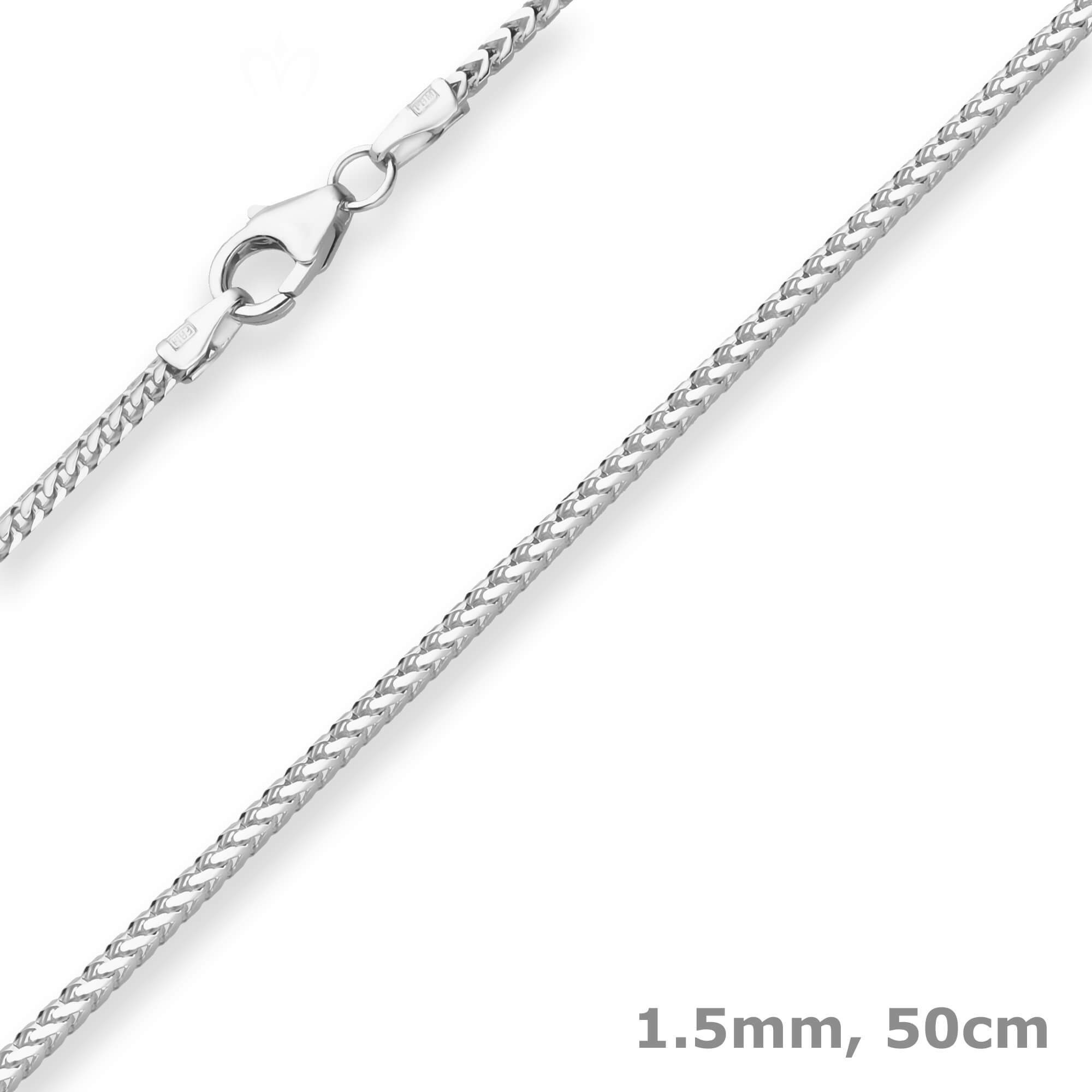 Silberkette 1,5mm Bingokette aus 925 Silber 50cm