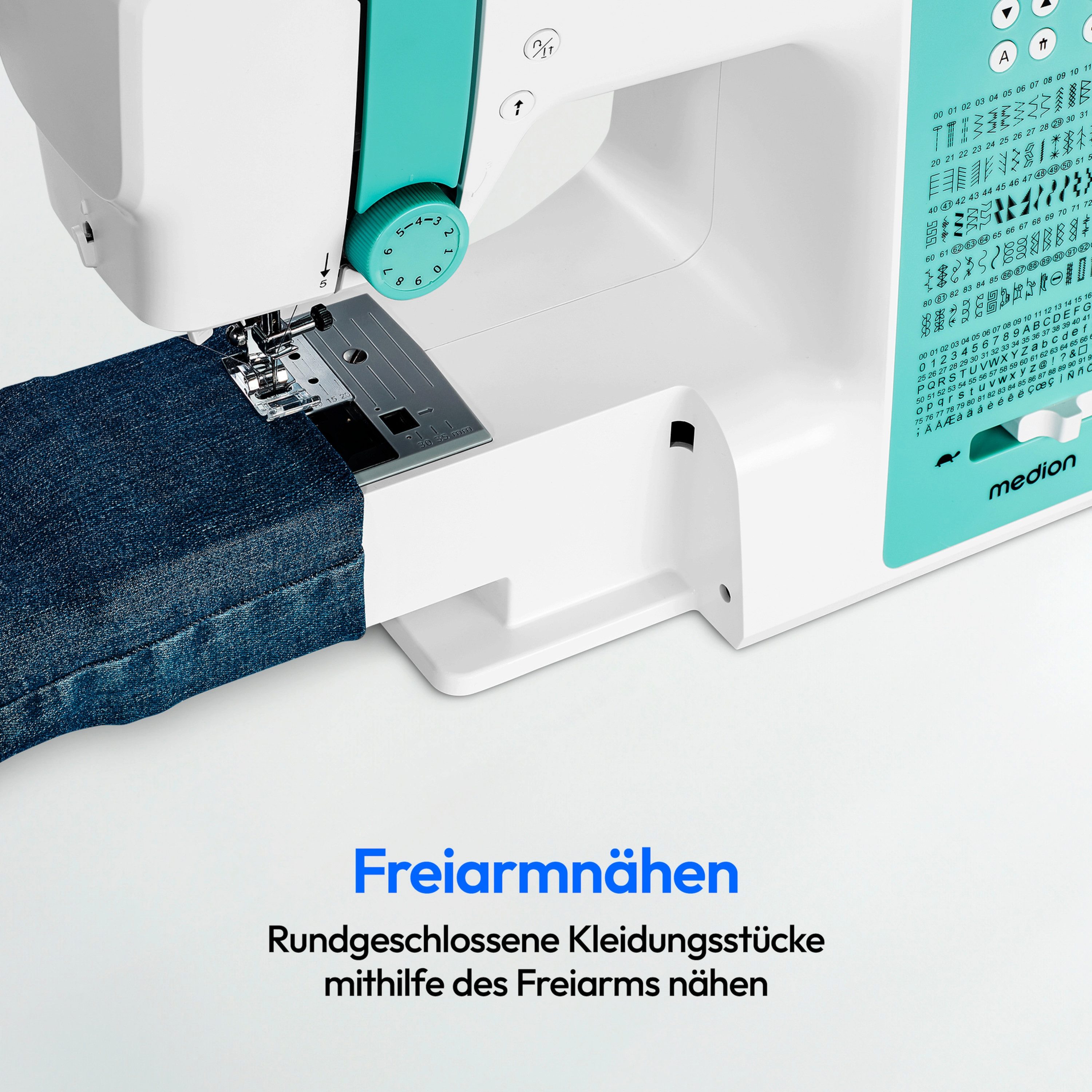 Medion® Nähmaschine MEDION LIFE SD36 (MD 11881), SD36, einstellbare Stichlänge & -breite, integr. Zubehörfach, 36 Watt