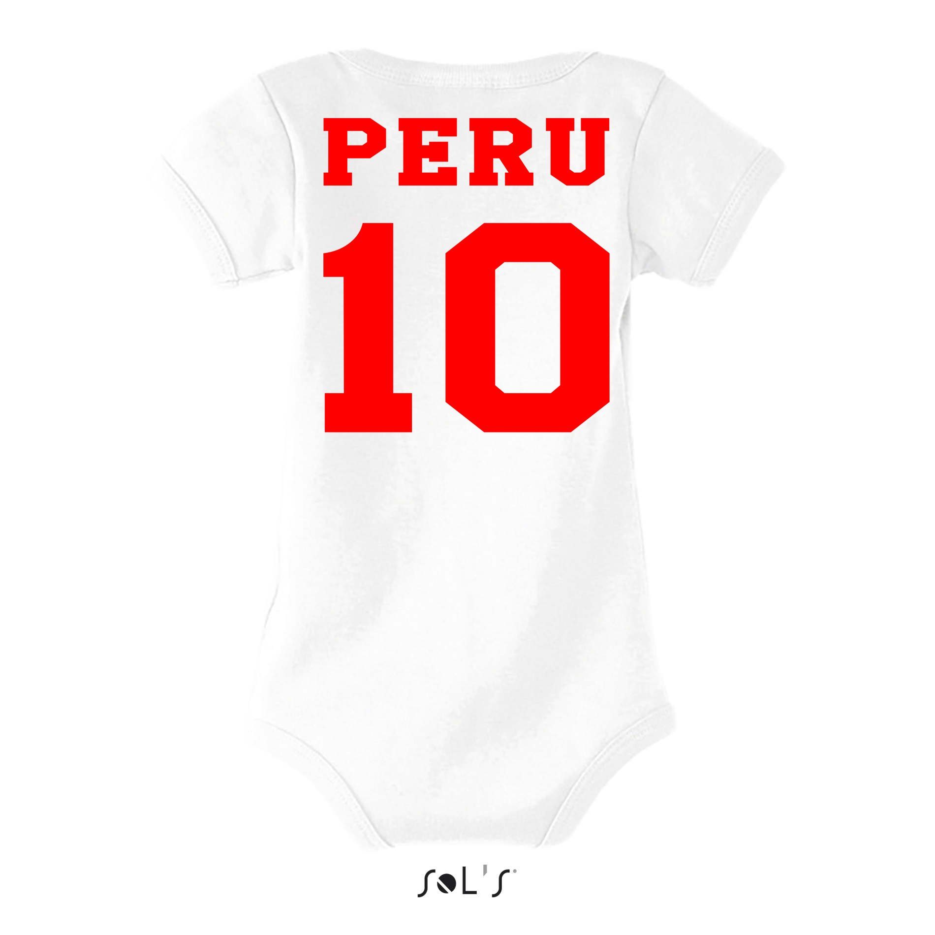 Peru Blondie Strampler Copa Sport Baby Weltmeister Brownie WM Trikot Fußball Kinder America &