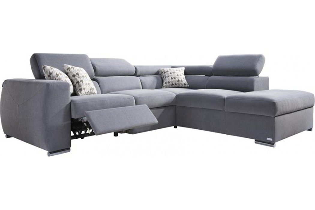 JVmoebel Ecksofa Graues Polster L-Form Design Textil in Ecksofa Stoff Modern, Eck Couch Made Europe
