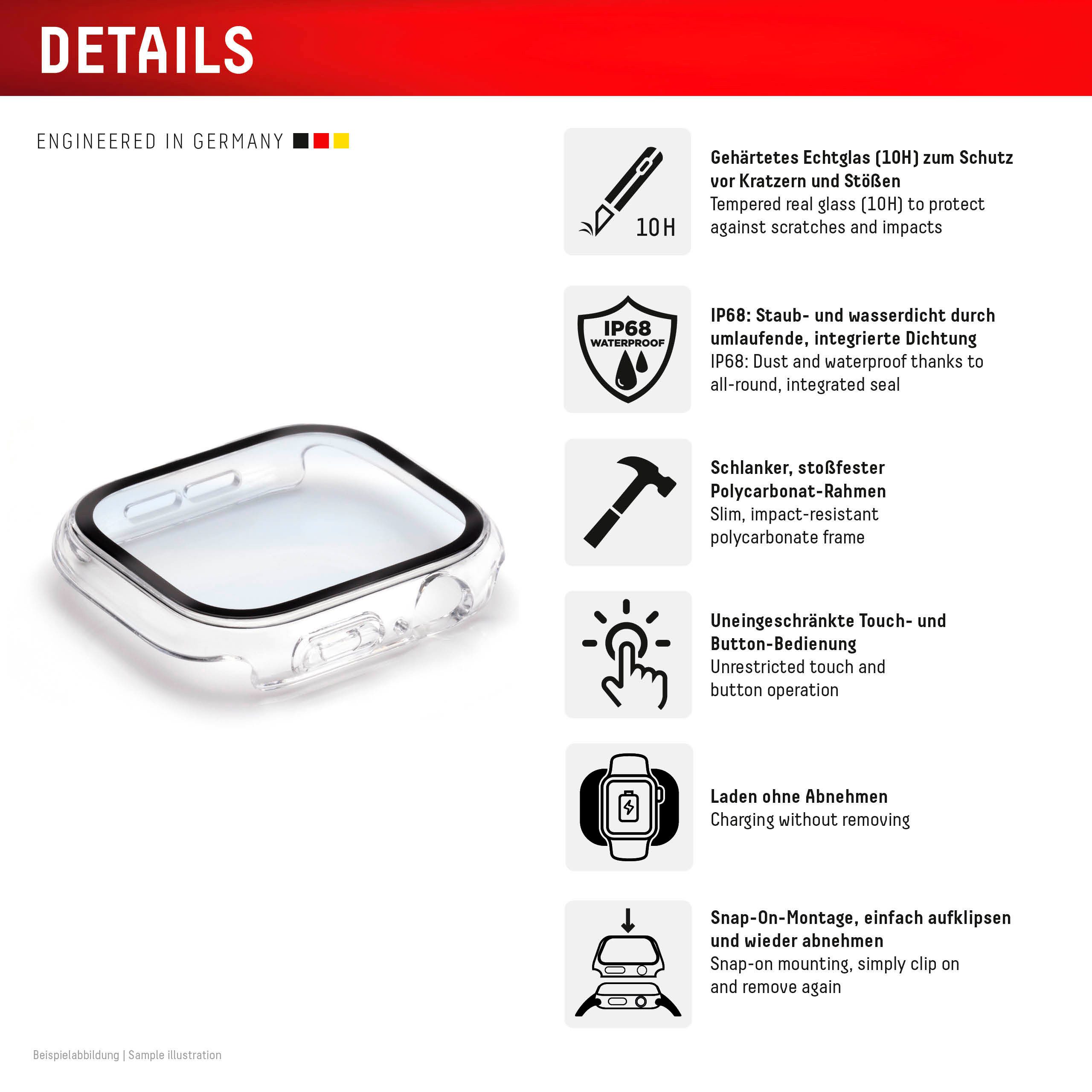 Displex Displayschutzglas Smartwatch Glass All-In-One Protector Full Body für Apple Watch Ultra 2 49 mm, Apple Watch Ultra 3 49 mm, Apple Watch Ultra 49 mm, Dis – Bild 3 von 5