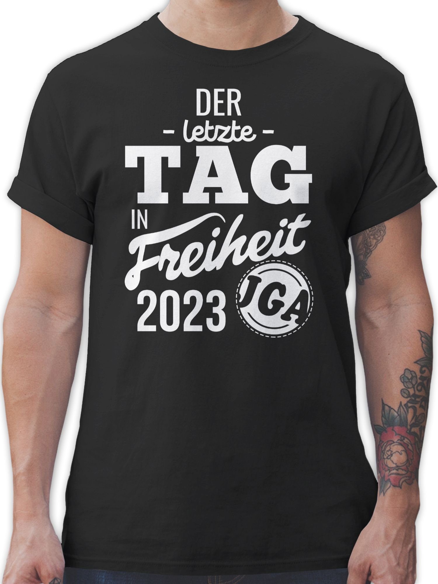 Shirtracer T-Shirt Der letzte Tag in Freiheit 2023 JGA Männer 1 Schwarz