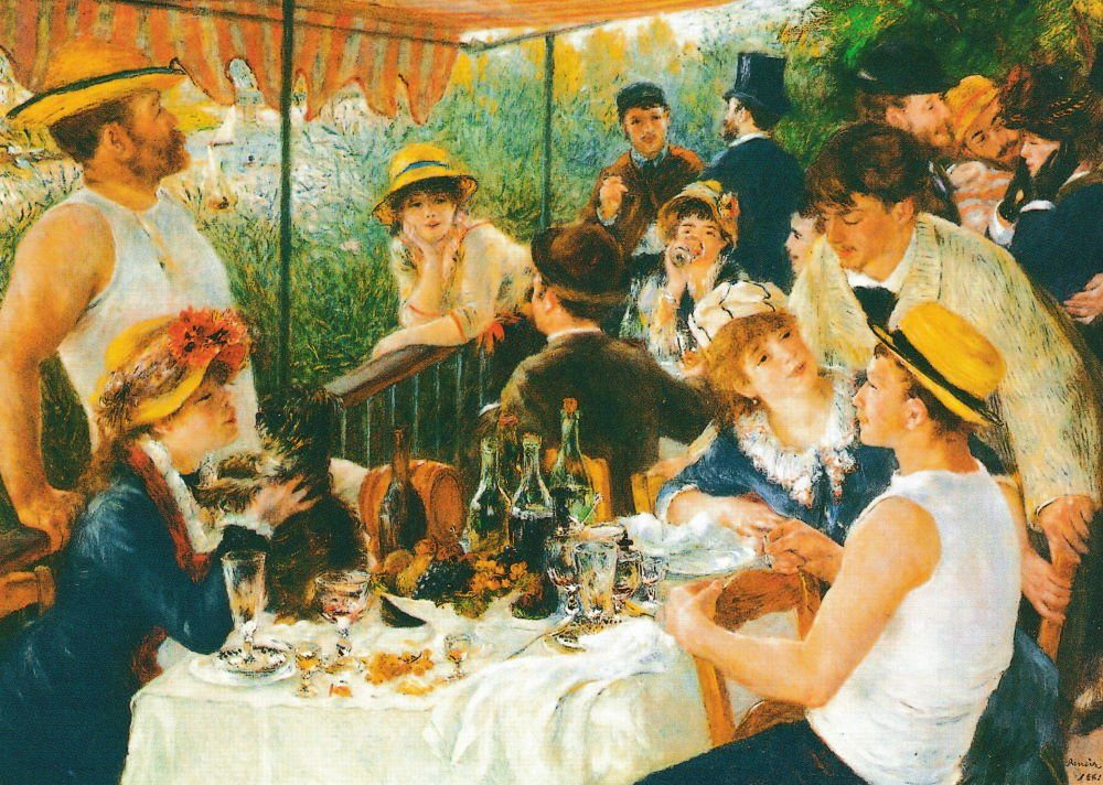 Postkarte Kunstkarte Pierre Auguste Renoir "Das Frühstück der Ruderer"