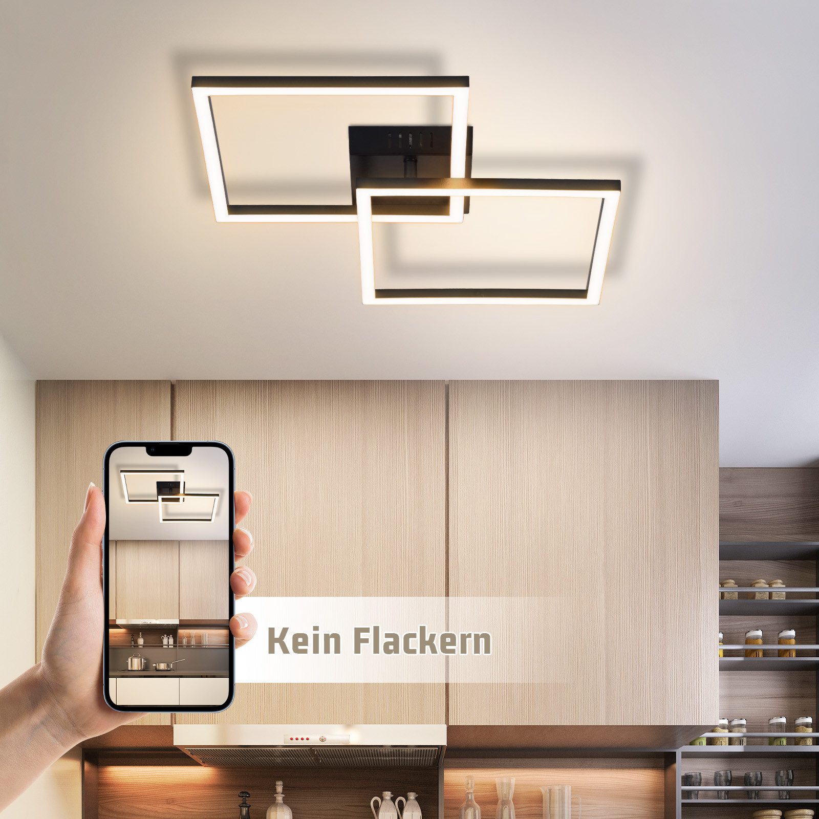 Nettlife LED Deckenleuchte Schwarz Flur Geometrisch günstig online kaufen