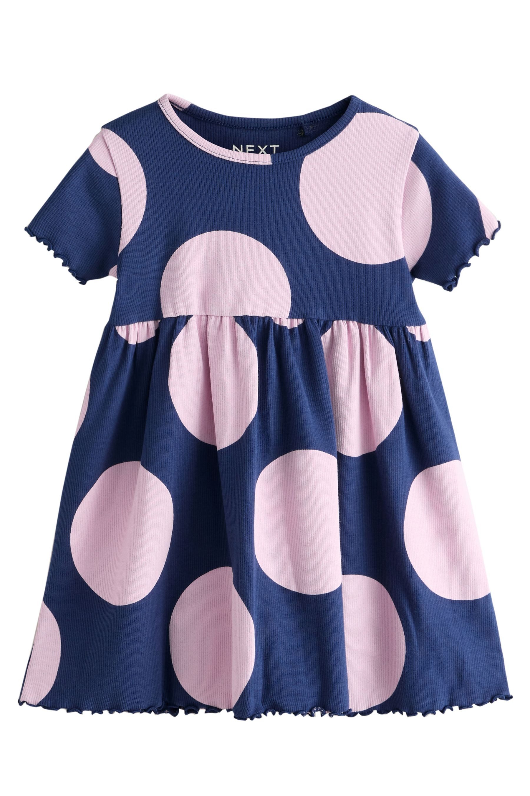 Next Jerseykleid Geripptes Kurzarmkleid (1-tlg)