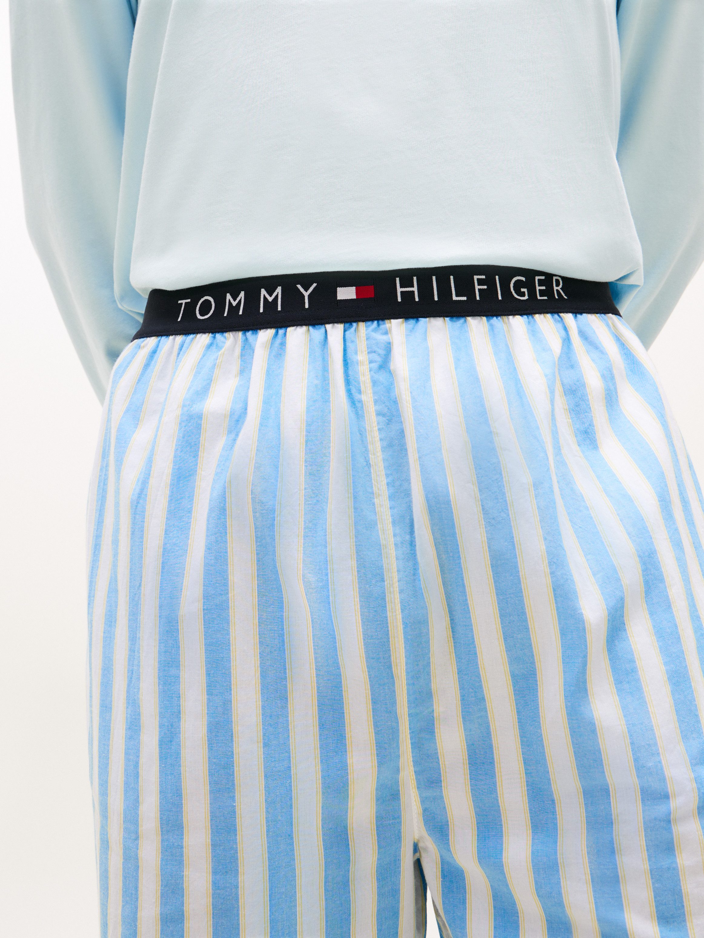 Tommy Hilfiger Underwear Pyjama LS WOVEN Pyjama SET PRINT (2 tlg) mit Rundhals, Hose kariert, mit elastischem Bund