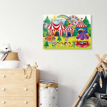 Posterlounge Acrylglasbild Kidz Collection, Bunter Zirkus, Kinderzimmer Illustration