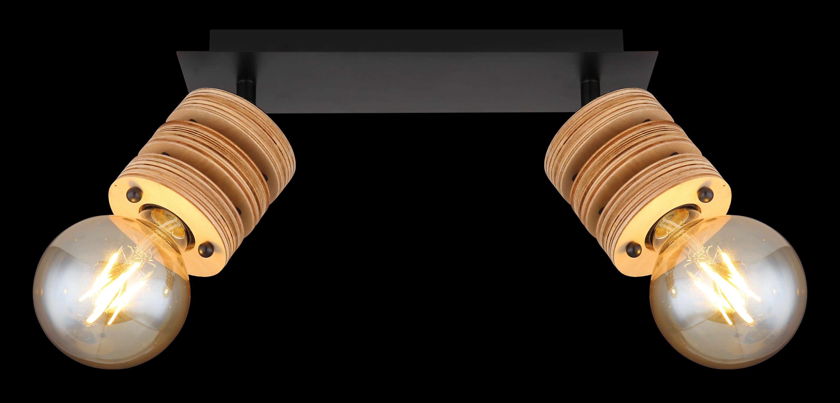 Holz GLOBO Optik Globo Deckenlampe Wohnzimmer Deckenstrahler Deckenleuchte Deckenleuchte