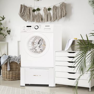 Bettizia Waschmaschinenuntergestell Waschmaschinen Untergestell mit Schublade Rutschfesten Podest