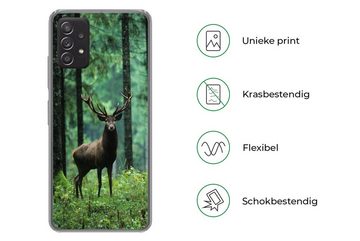 MuchoWow Handyhülle Hirsche - Wald - Bäume - Tiere - Natur, Phone Case, Handyhülle Samsung Galaxy A53, Silikon, Schutzhülle