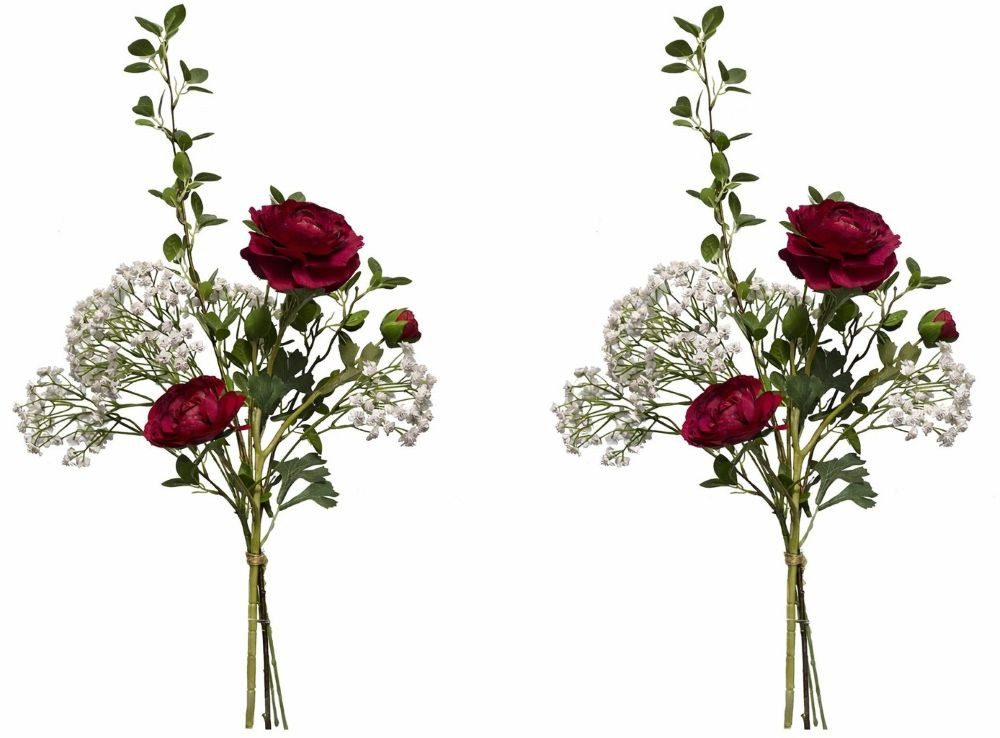 Kunstblumenstrauß ELKE Gemischter Blumenstrauss aus Rosen, Schleierkraut, Liguster, 2474U, Höhe 50 cm, künstlich, naturgetreu, täuschend echt