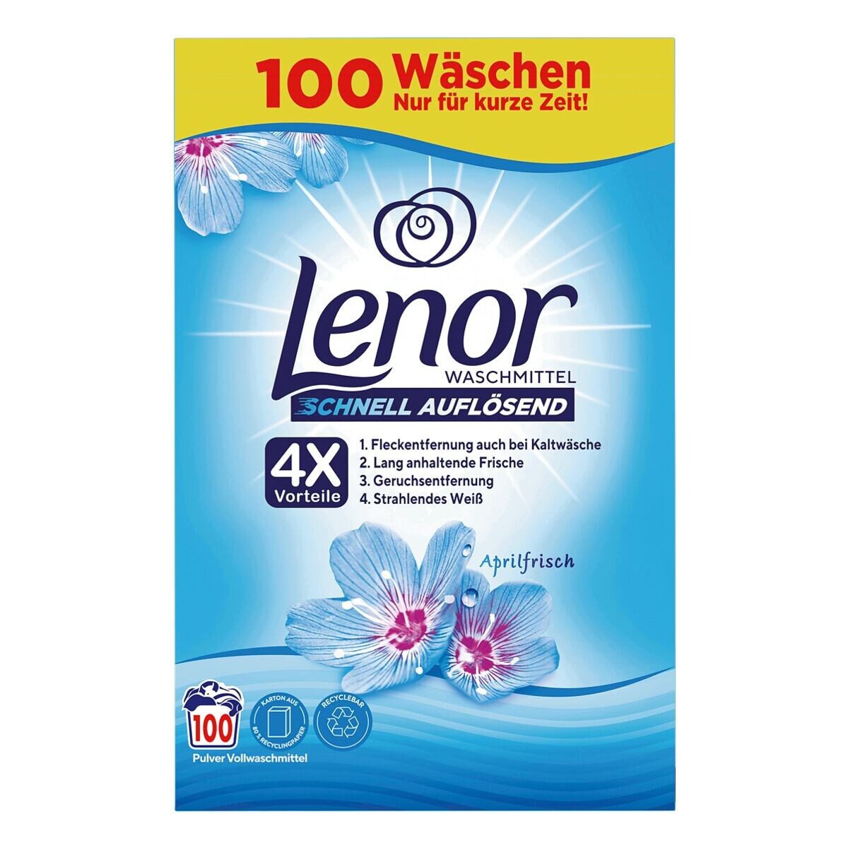 LENOR Aprilfrisch Vollwaschmittel (100 WL, 6 kg)