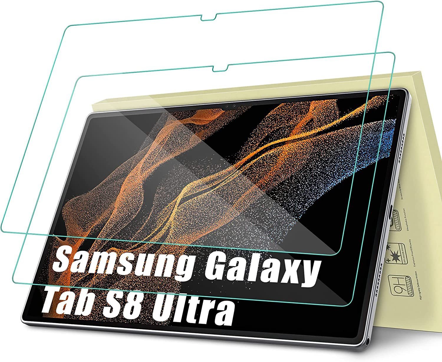 Tisoutec Schutzfolie Schutzfolie für Samsung Galaxy Tab S8 Ultra 14,6  Zoll(F-MX906)2022