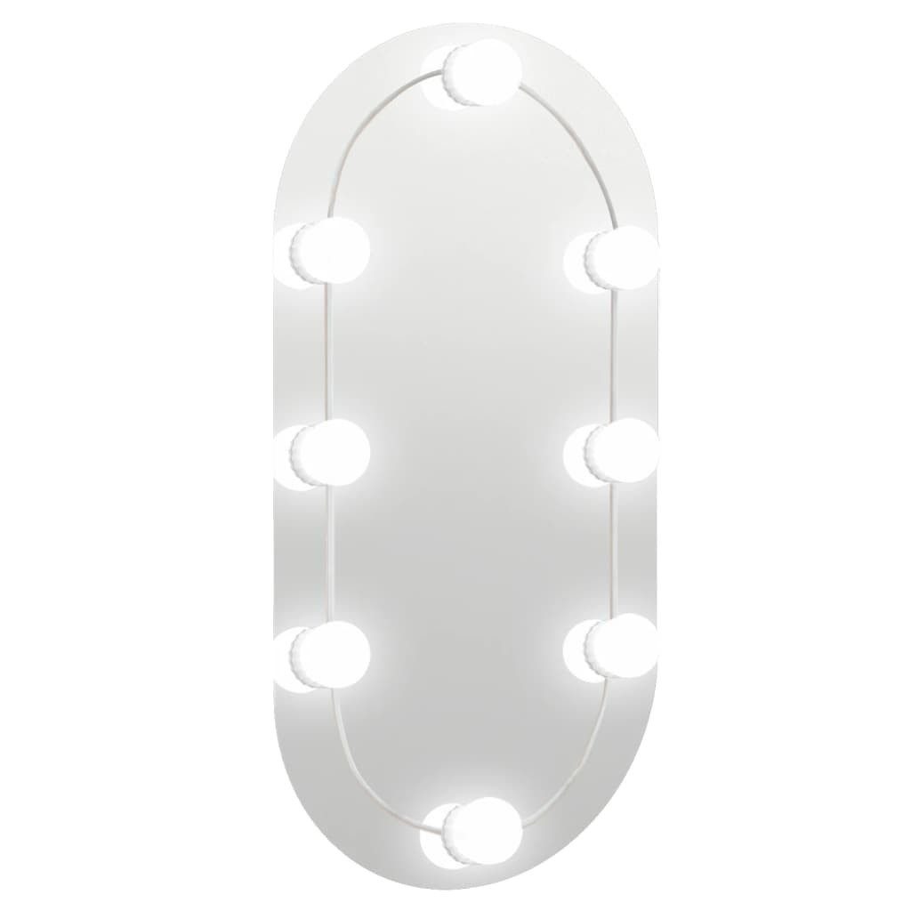 vidaXL Spiegel Spiegel mit LED-Leuchten 60x30 cm Glas Oval (1-St)