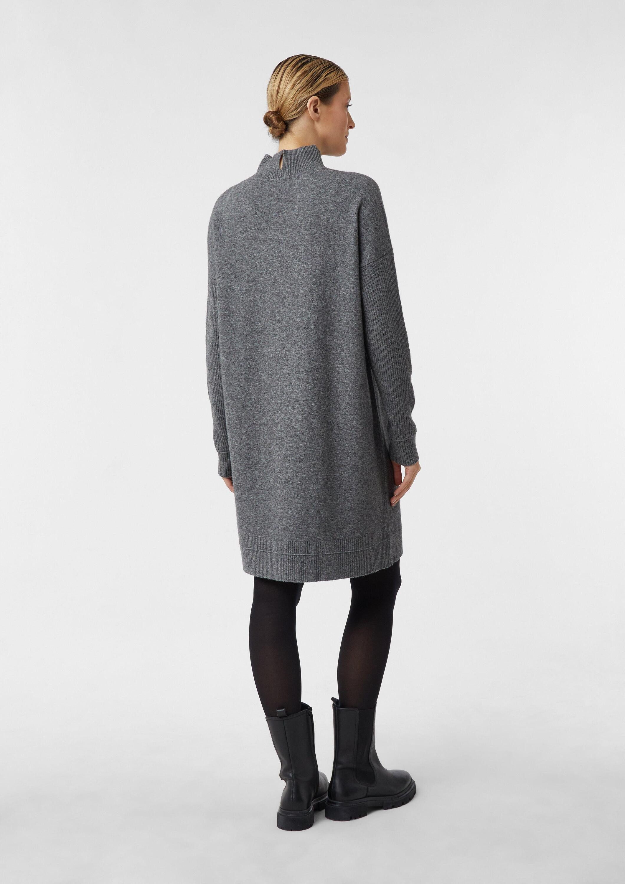 comma Midikleid Kleid Strickkleid mit Stehkragen aus Wollmix