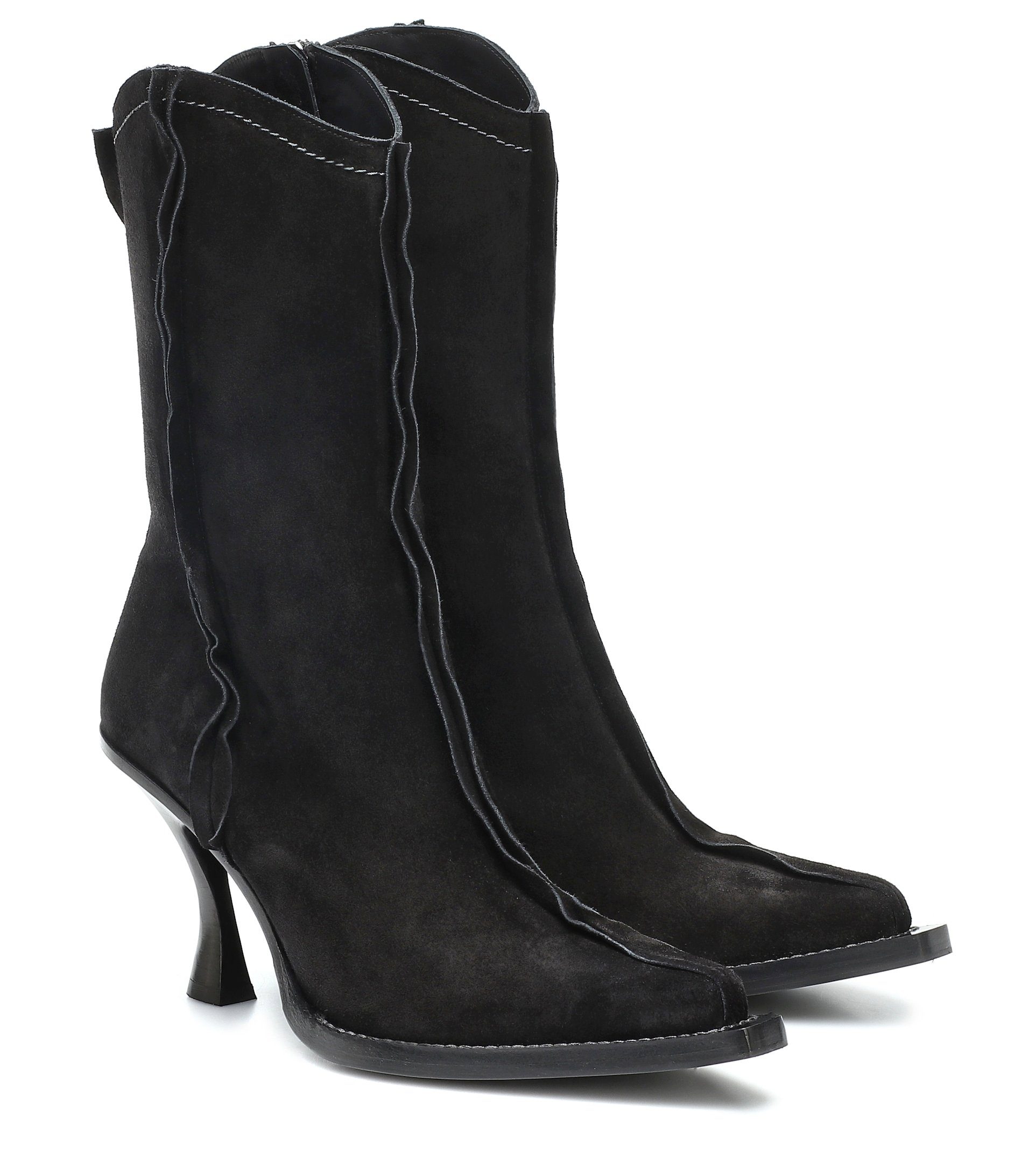 ACNE STUDIOS AD0212 High-Heel-Stiefelette seitlicher Reißverschluss, Obermaterial: Ziegenleder, Suede Ankle Boot