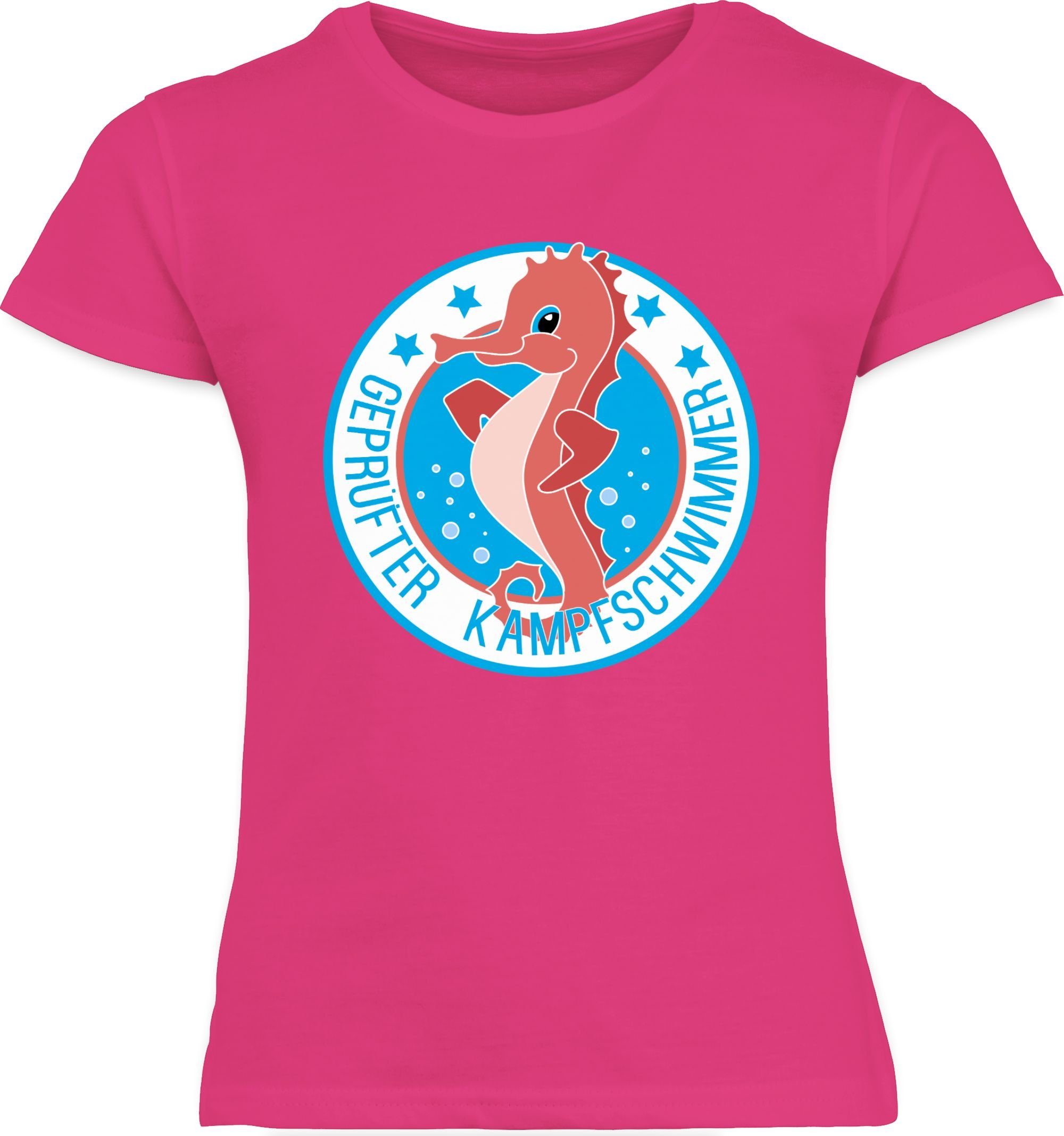 Shirtracer Kinder Fuchsia Seepferdchen Schwimmer Sport T-Shirt 1 Kleidung