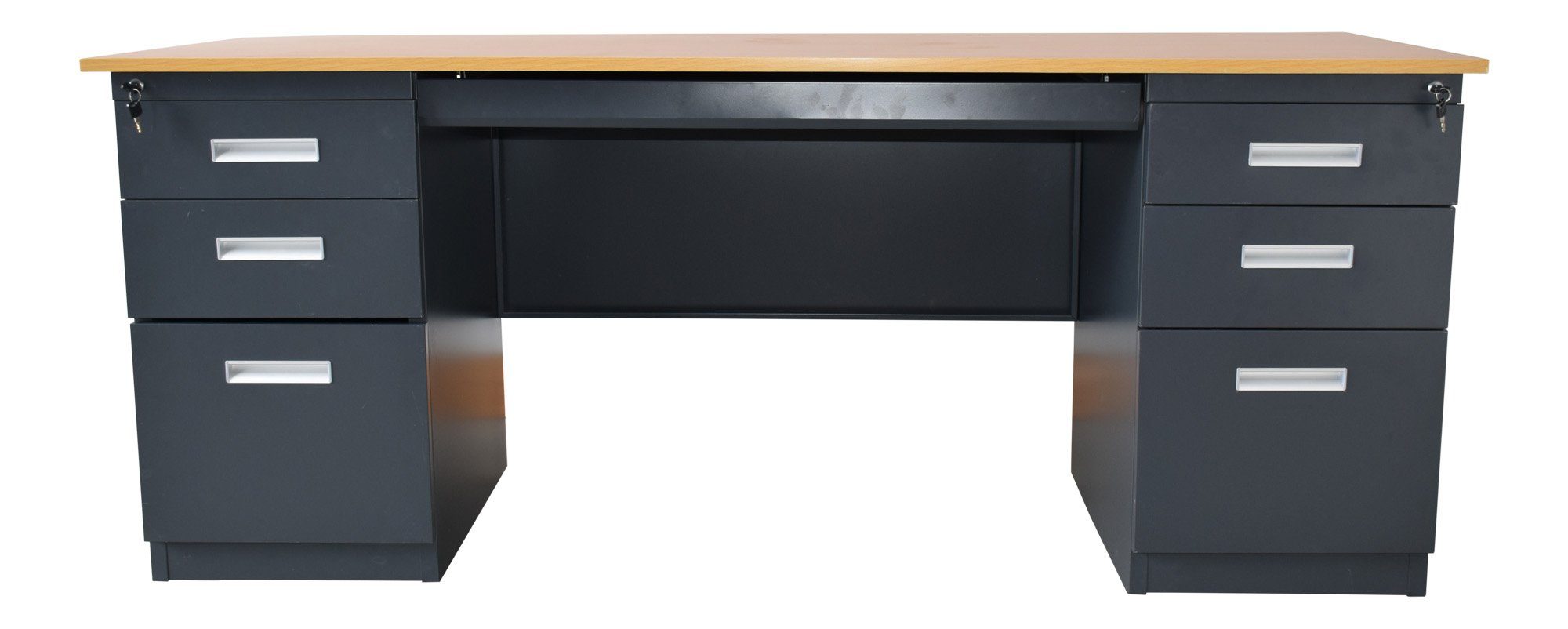 Jet-Line Schreibtisch Robuster Metallschreibtisch SAMARA 180cm mit 6 Sch