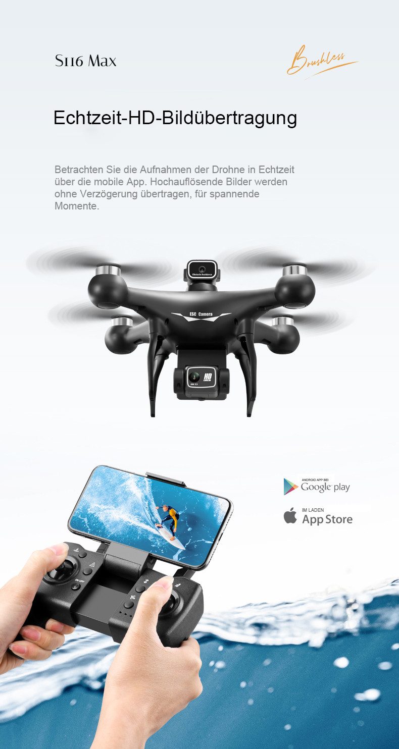 FACEGLE Max Klappdrohne, 360° Hindernisvermeidung Drohne (50-facher Zoom & 13 Min. Flugzeit)