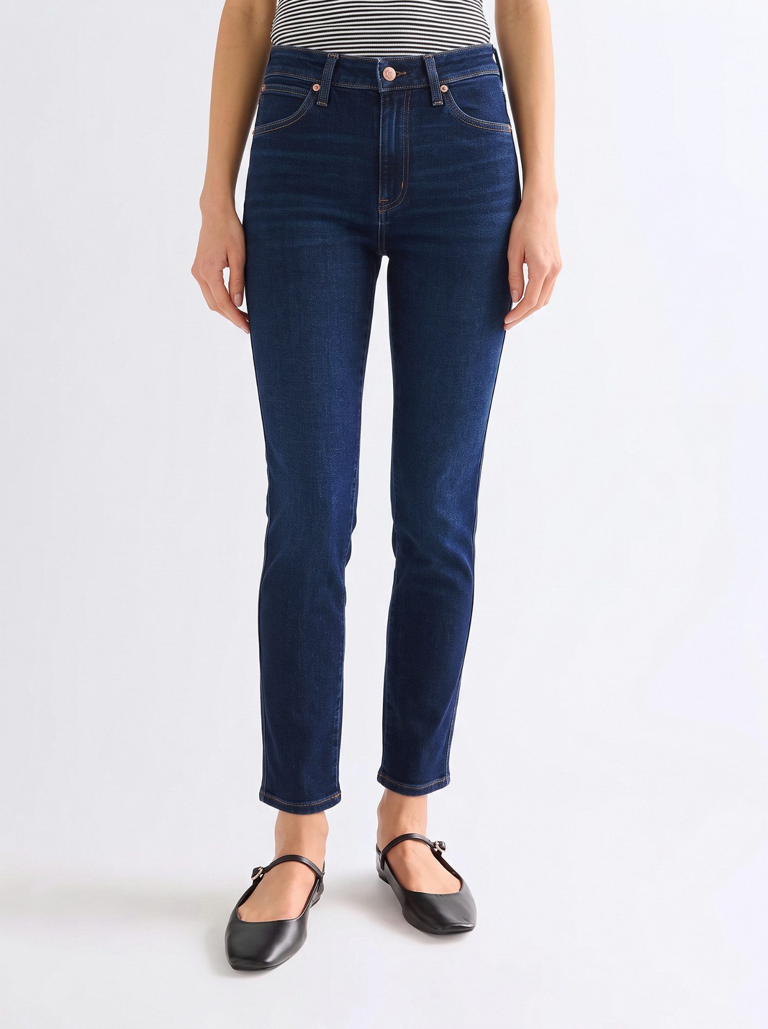 Wrangler Skinny-fit-Jeans Soft Stretch Denim - SIENNA WEATHERED RINSE 7/8 Länge
