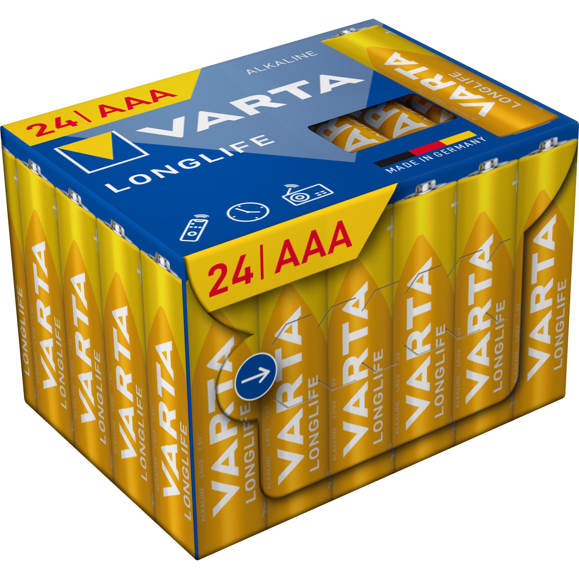 VARTA VARTA Longlife Batterie LR03 Box, AAA (Micro), (24 Batterie