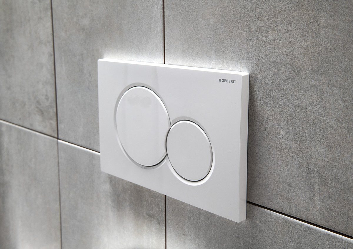 GEBERIT Betätigungsplatte SIGMA01 Betätigungsplatte für 2-Mengen-Spülung, weiß Glanz, Geberit-115-770-11-5