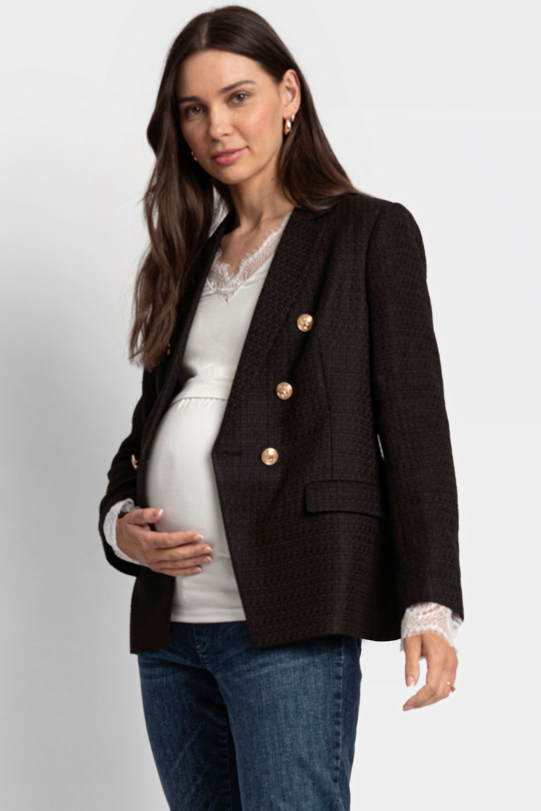 Seraphine Regenjacke Seraphine Tweed-Blazer Umstandsmode (1-St)