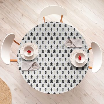 Abakuhaus Tischdecke Rundum-elastische Stofftischdecke, Weihnachten Skandinavische Kiefern im Frühling