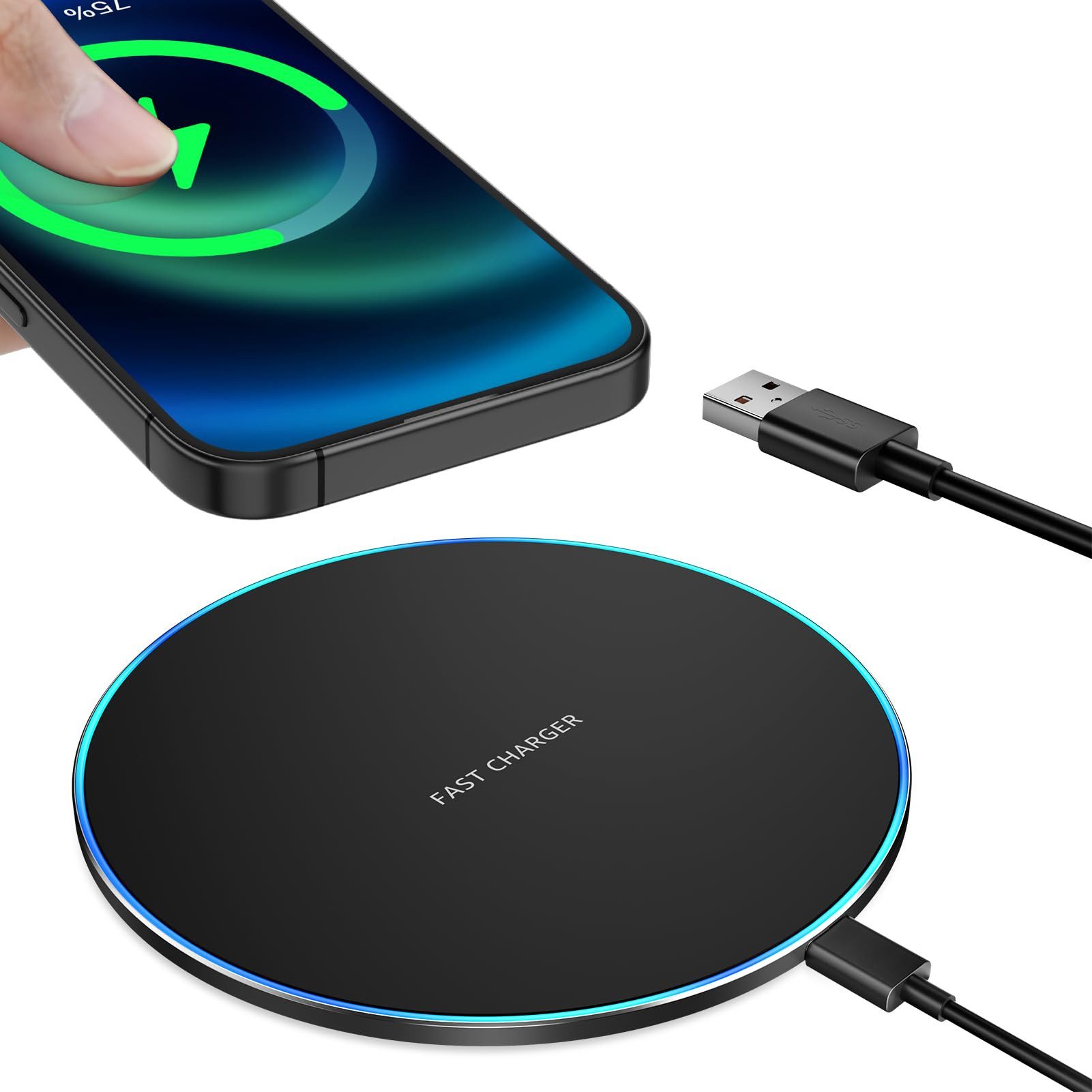 YI 15W Wireless Charger Induktive Ladegerät Für Apple Iphone/samsung Wireless Charger (1-tlg)