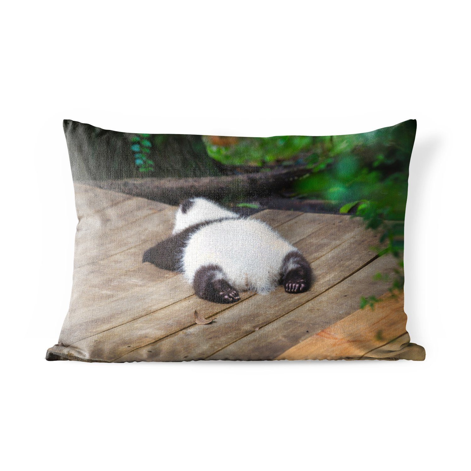 MuchoWow Dekokissen Tier - Panda Schlafend, Kissenhülle Outdoor-Dekorationskissen, Dekokissenbezug, Polyester, 