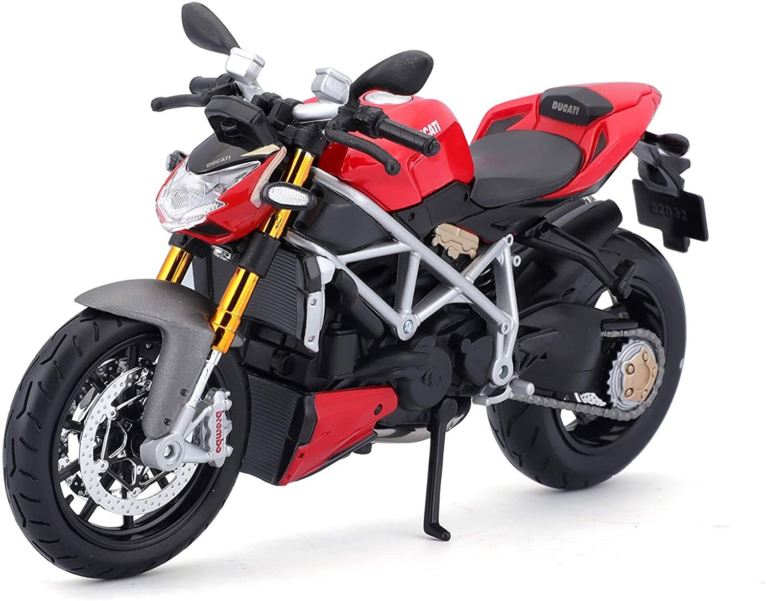 Maisto® Modellmotorrad Ducati mod. Streetfighter S (schwarz-rot, Maßstab 1:12), Maßstab 1:12, detailliertes Modell