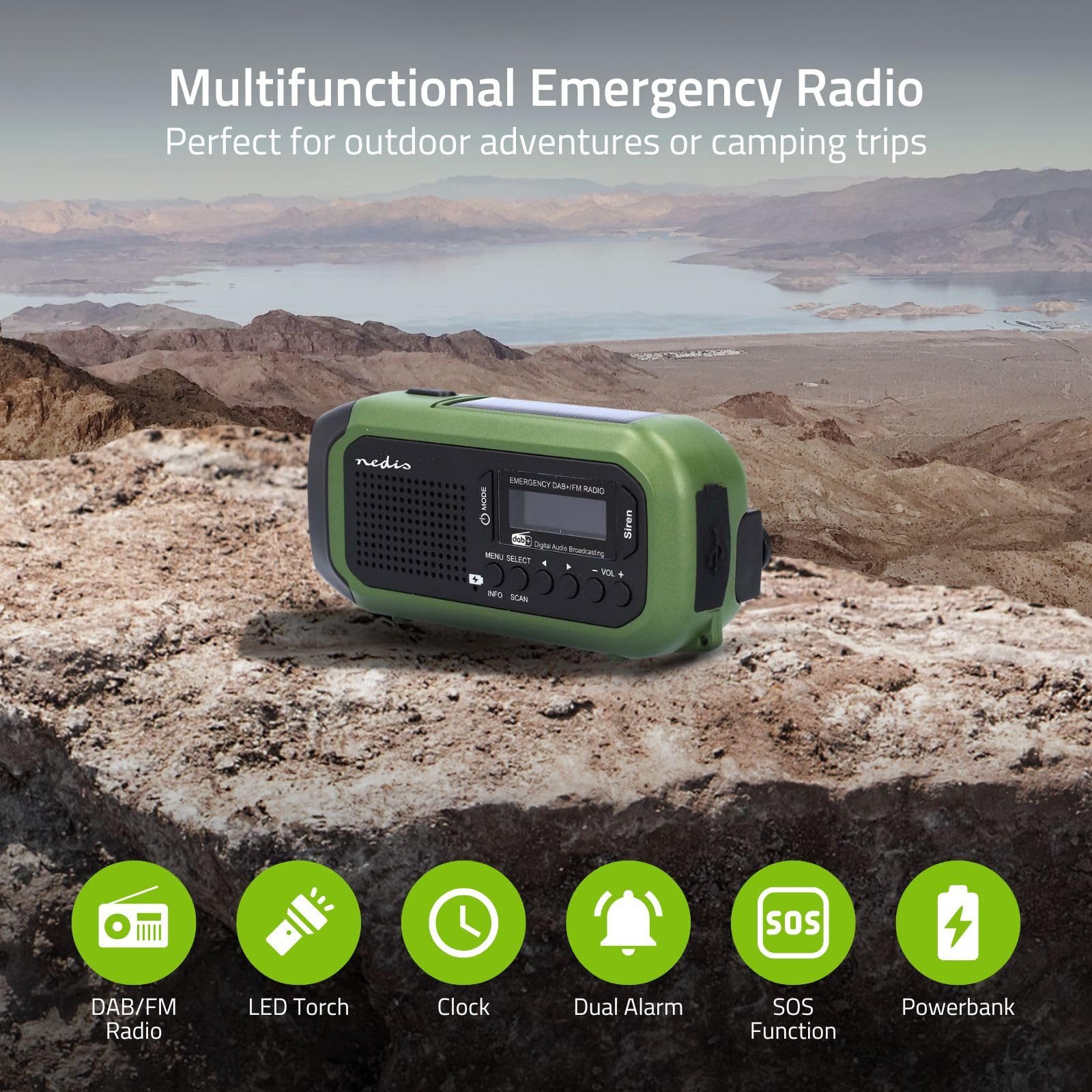 Nedis RDDBCR2000GN Radio (Robustes Notfallradio mit langer Batterielaufzeit) – Bild 2 von 5