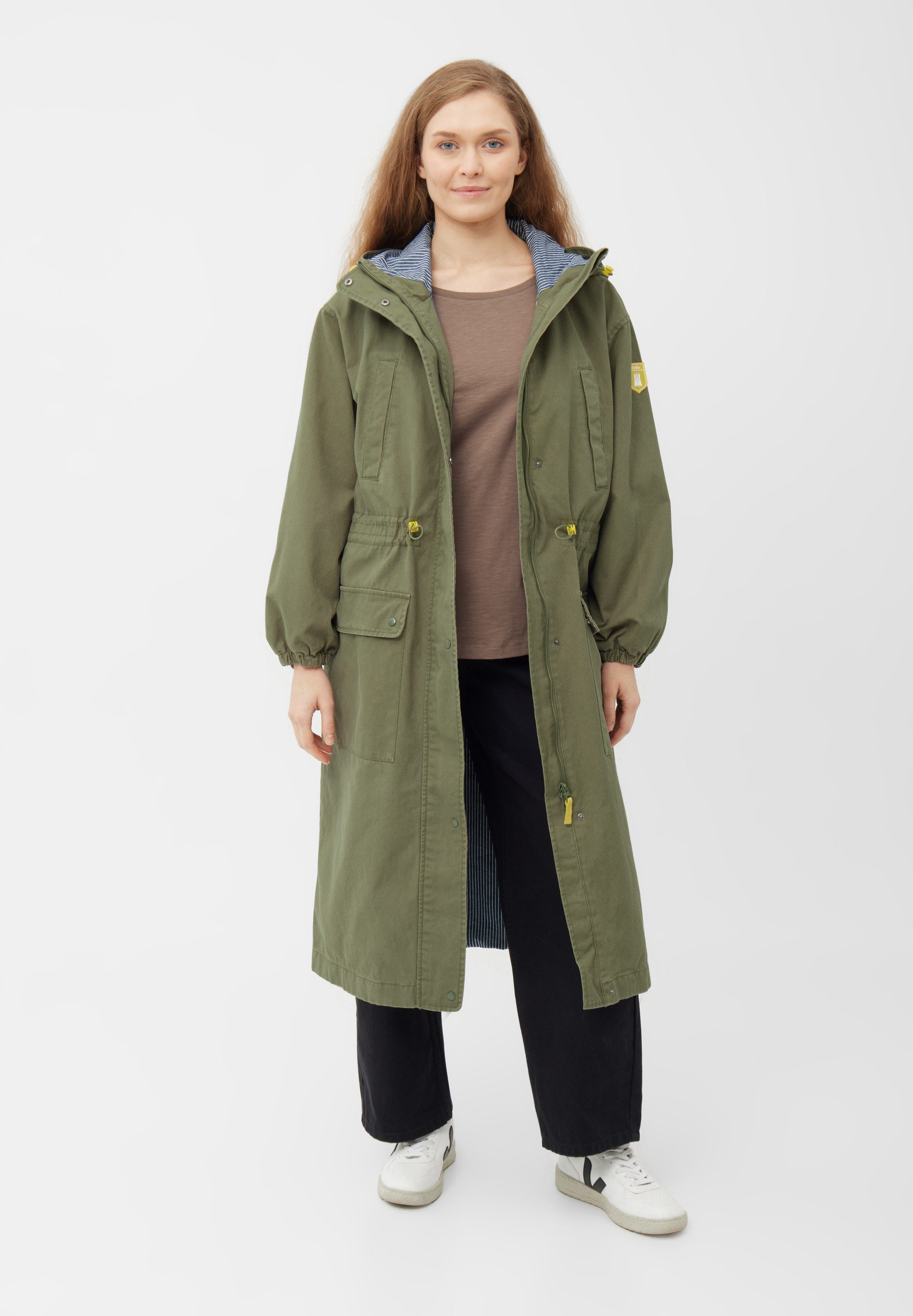 Derbe Langmantel Milby Canvas Jacke, Innentasche, Baumwolllining