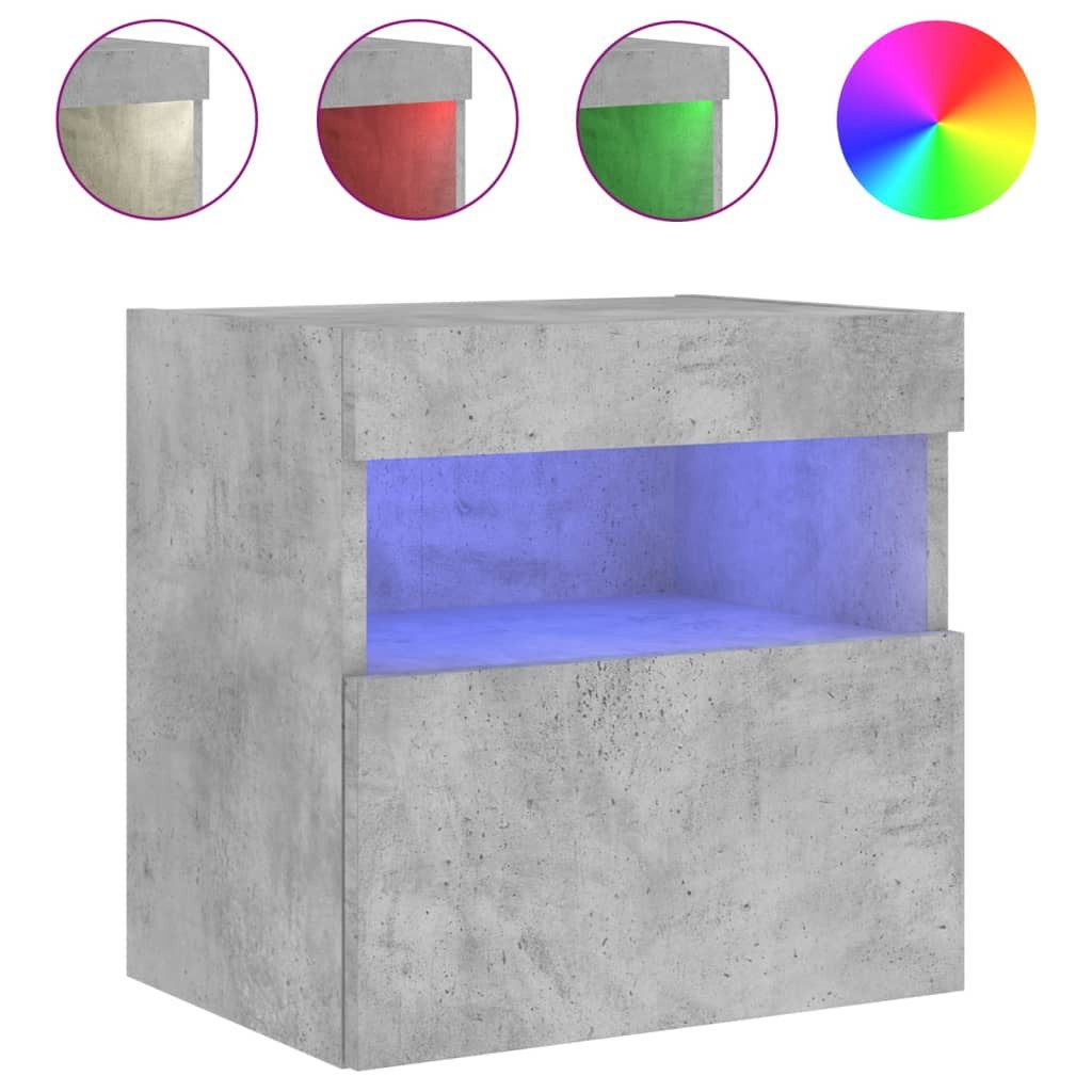 vidaXL TV-Wand TV-Wandschrank mit LED-Leuchten Betongrau günstig online kaufen