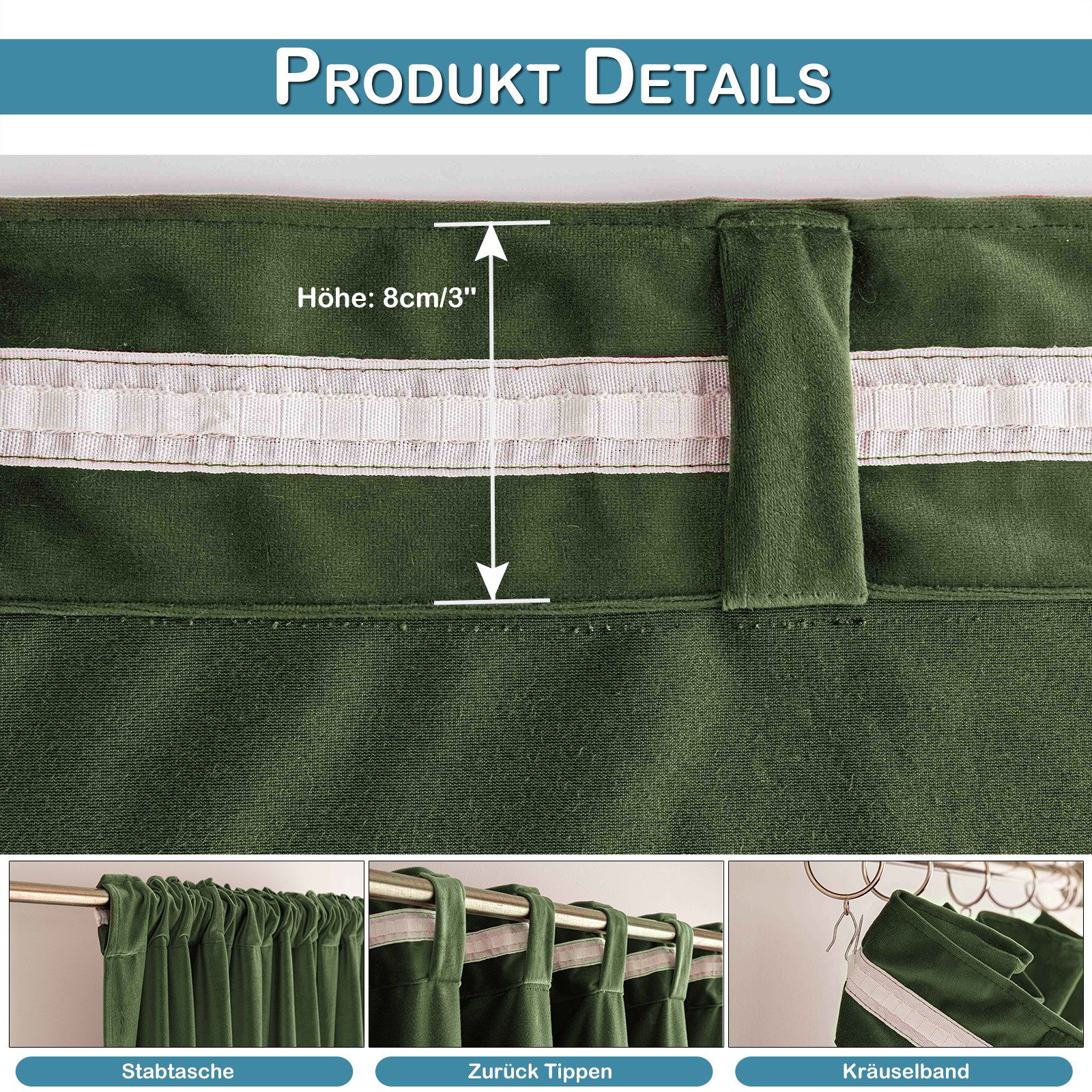 LMaxhome Verdunkelungsvorhang Blickdicht Samt Velvet Vorhang Gardinen Thermo Weihnachtsvorhänge Deko, (2 St), verdunkelnd, 132x213cm/244cm/274cm/305cm, Winter Verdickt