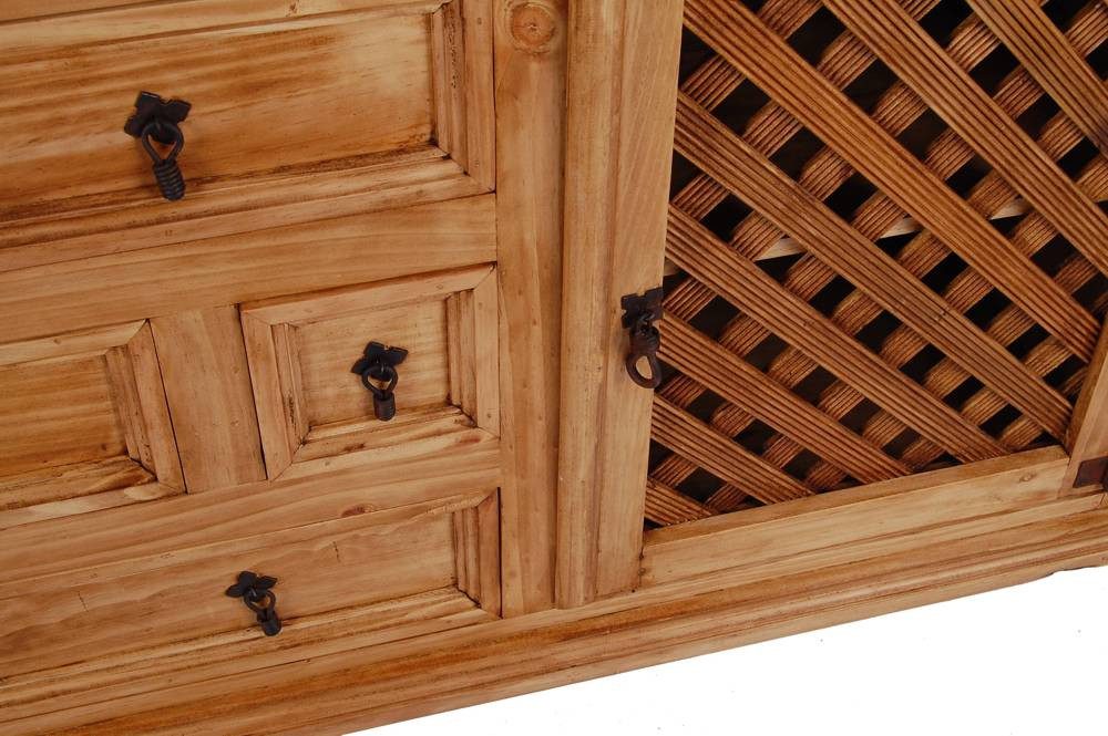 MiaMöbel Sideboard Mexico, aus massivem Pinienholz Honig