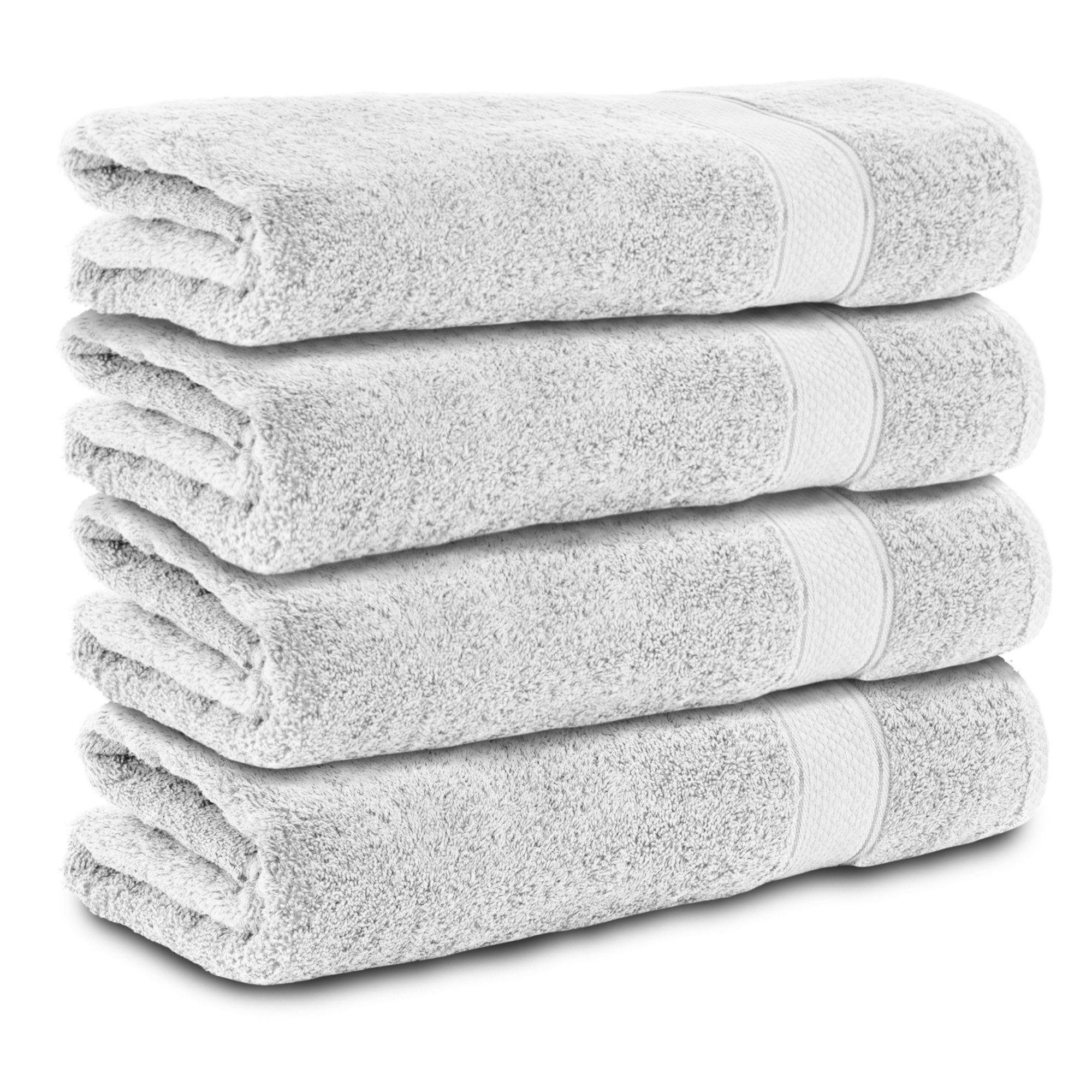 Komfortec Handtuch Set 100% Baumwolle, 470 g/m², Frottee, (Set, 4-tlg), Duschtücher 50x100 cm Set, Weich Weiß