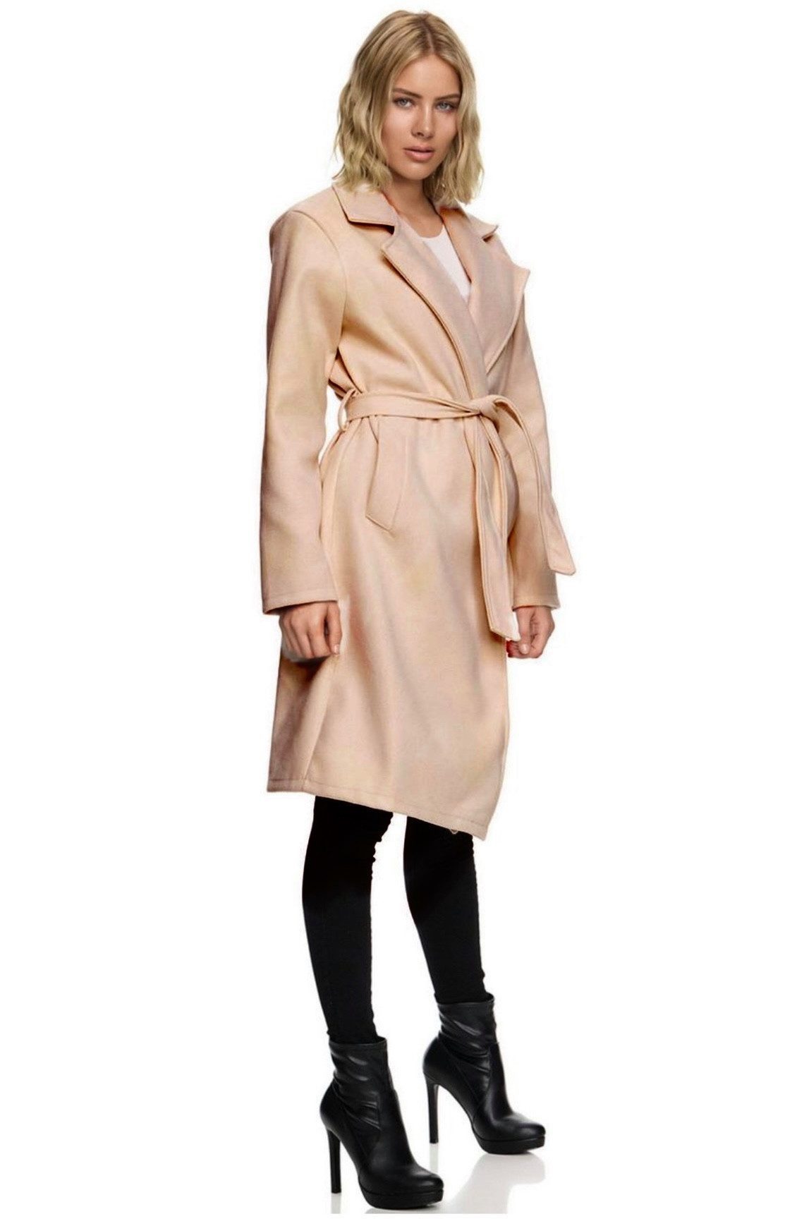 Worldclassca Trenchcoat Worldclassca Damen TRENCHCOAT mit Gürtel Reverskragen langer Mantel
