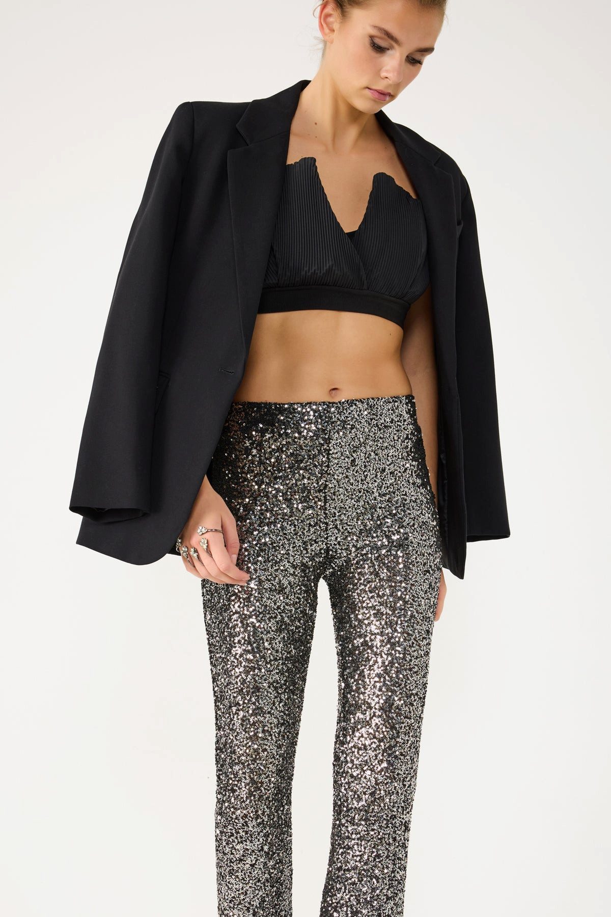 No Matter What Bequeme Jeans Paillettenbesetzte Stretchhose