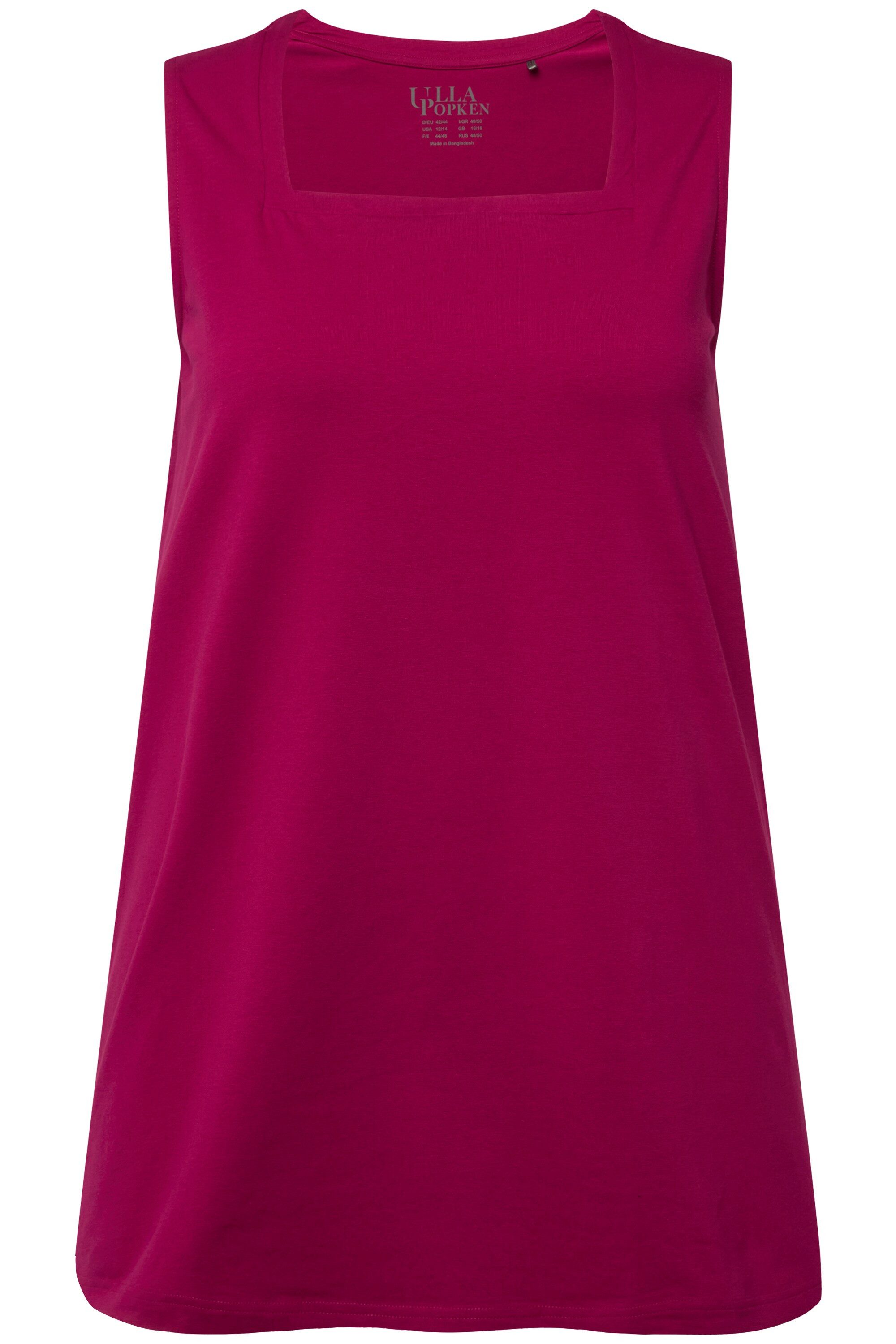 Ulla Popken Longshirt Longtop Classic Fit Carré-Ausschnitt ärmellos günstig online kaufen