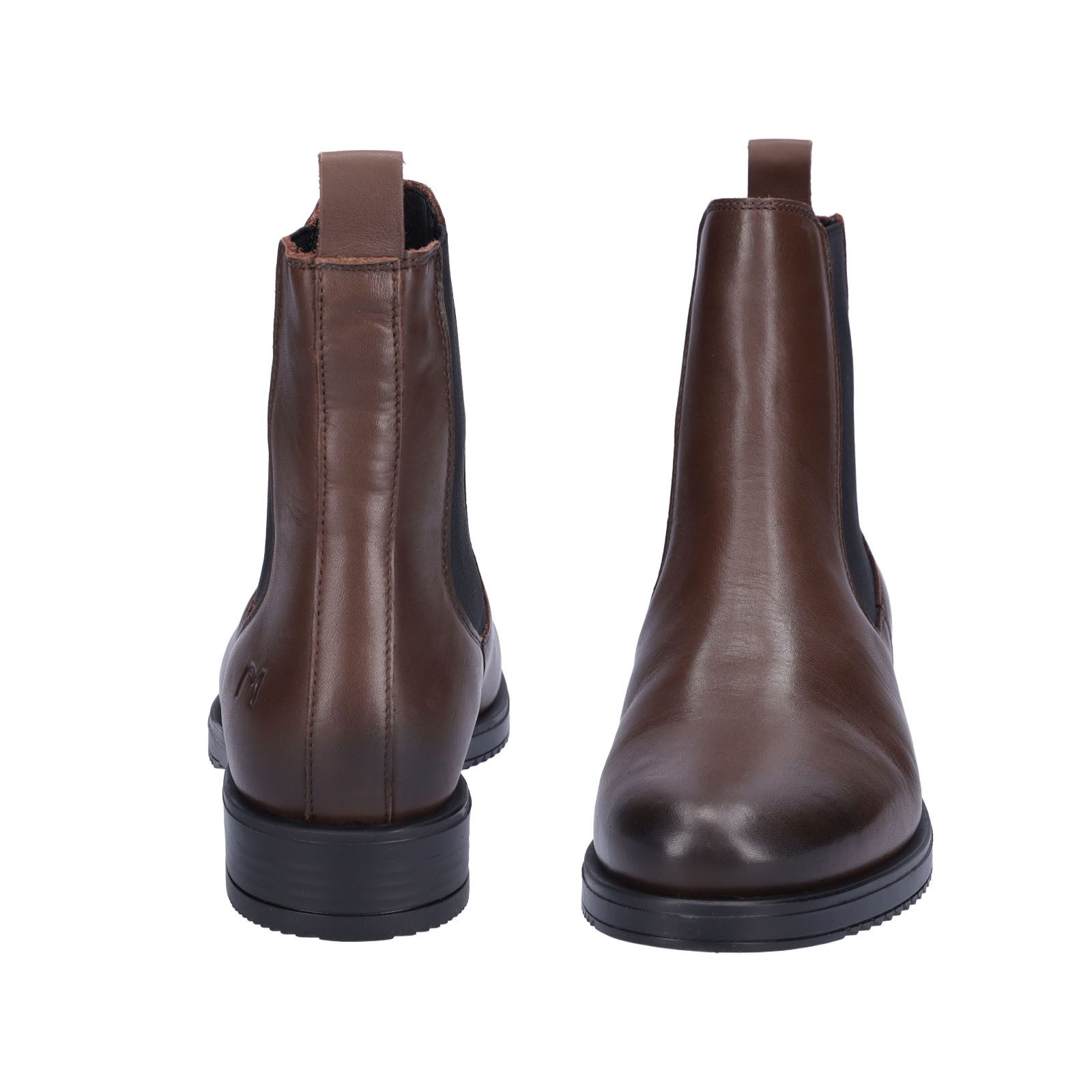 MIDS MARIKA Damen Chelseaboots Glattleder in Kastanienbraun, 15 cm Schaft, Gummisohle & Textilfutter