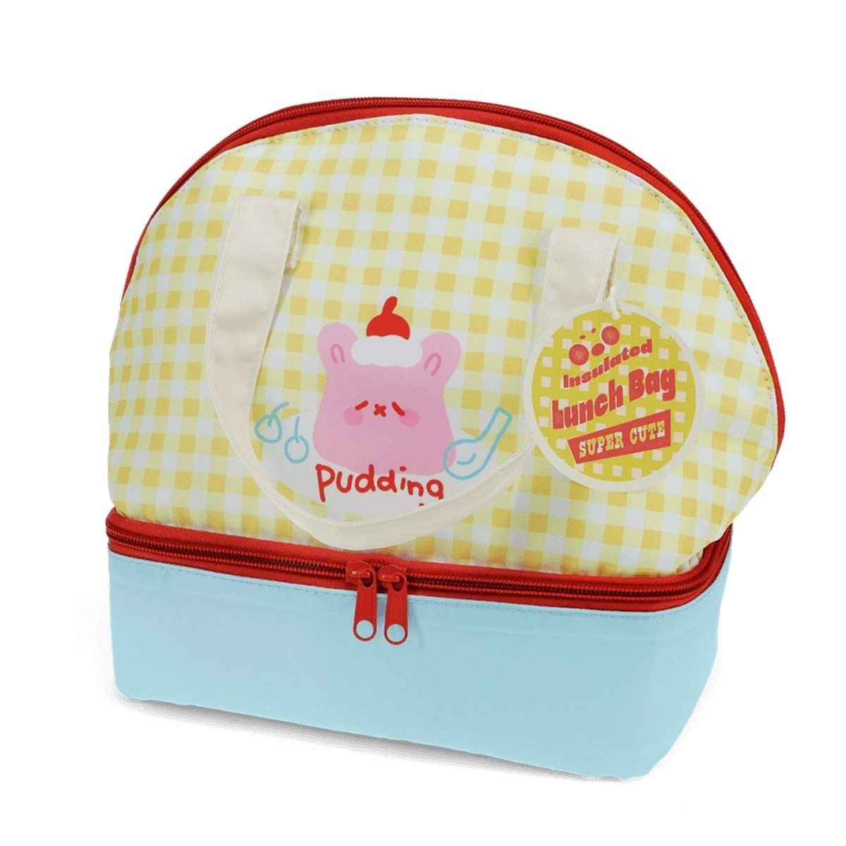 Rex London Lunchbox Kinder-Lunchtasche isolierte Tasche zwei Fächern kariert Tiermotiv