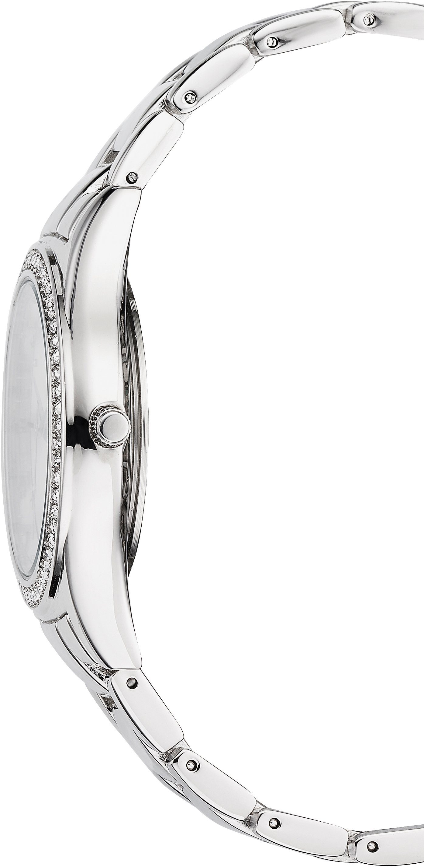 Firetti Quarzuhr, (Set, 5-tlg., mit Anhänger, Kette und 1 Paar Ohrsteckern), Armbanduhr, Damenuhr, Glassteine, ideal auch als Geschenk