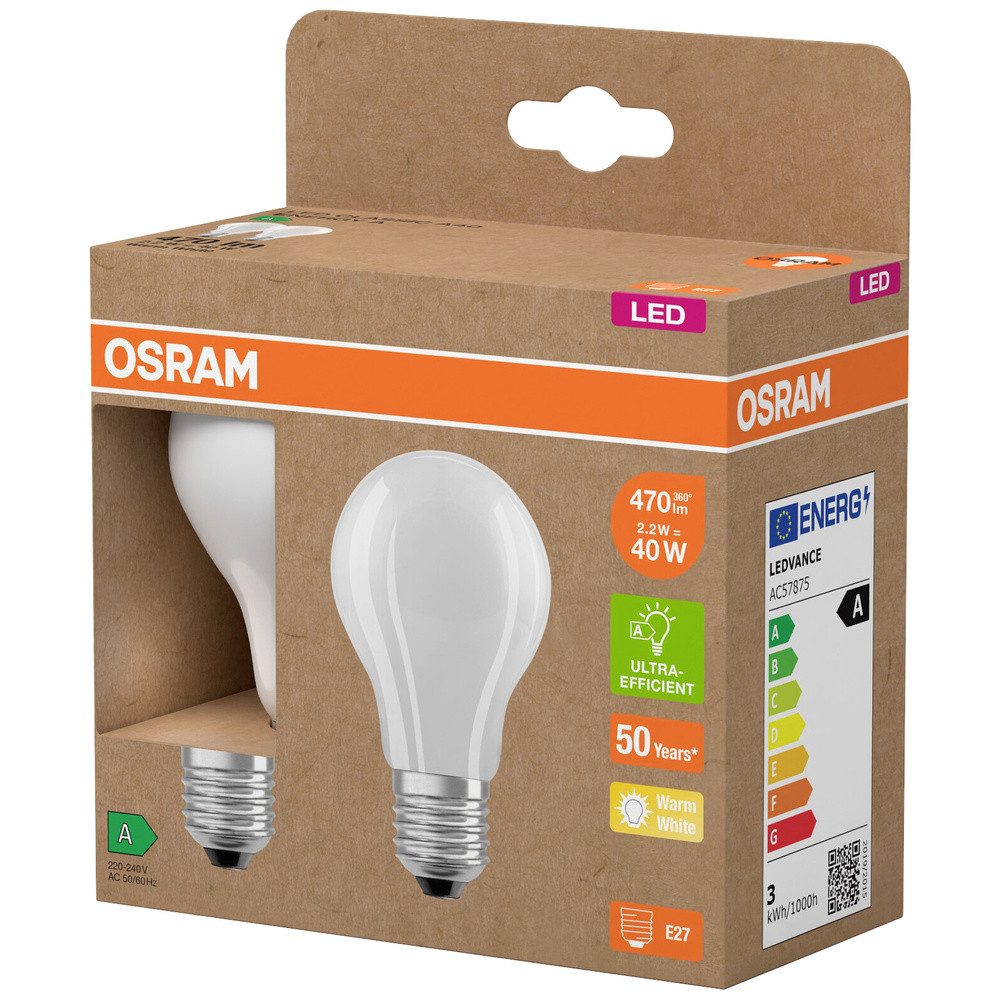 Osram LED-Leuchtmittel OSRAM HOMELIGHTING 4099854253485 LED EEK A (A - G) E27 Birnenform 2.2