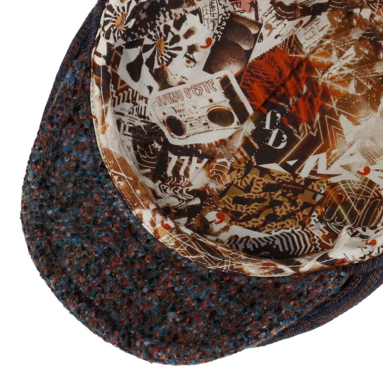 Alfonso D´Este Flat Cap (1-St) Schirmmütze mit Schirm, Made in Italy