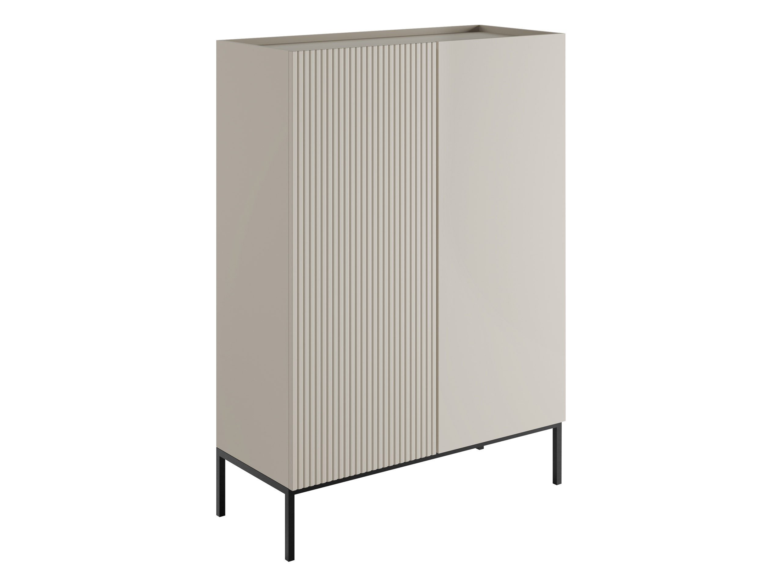 MIRJAN24 Kommode Como 100 2D (mit zwei Drehtüren), Untergestell aus Metall, 100x42x140 cm