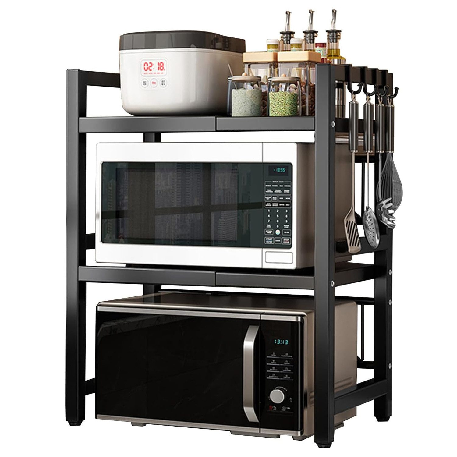 HAUSS SPOLE Küchenregal 3-stufiges Mikrowellenständer Standregal Erweiterba günstig online kaufen