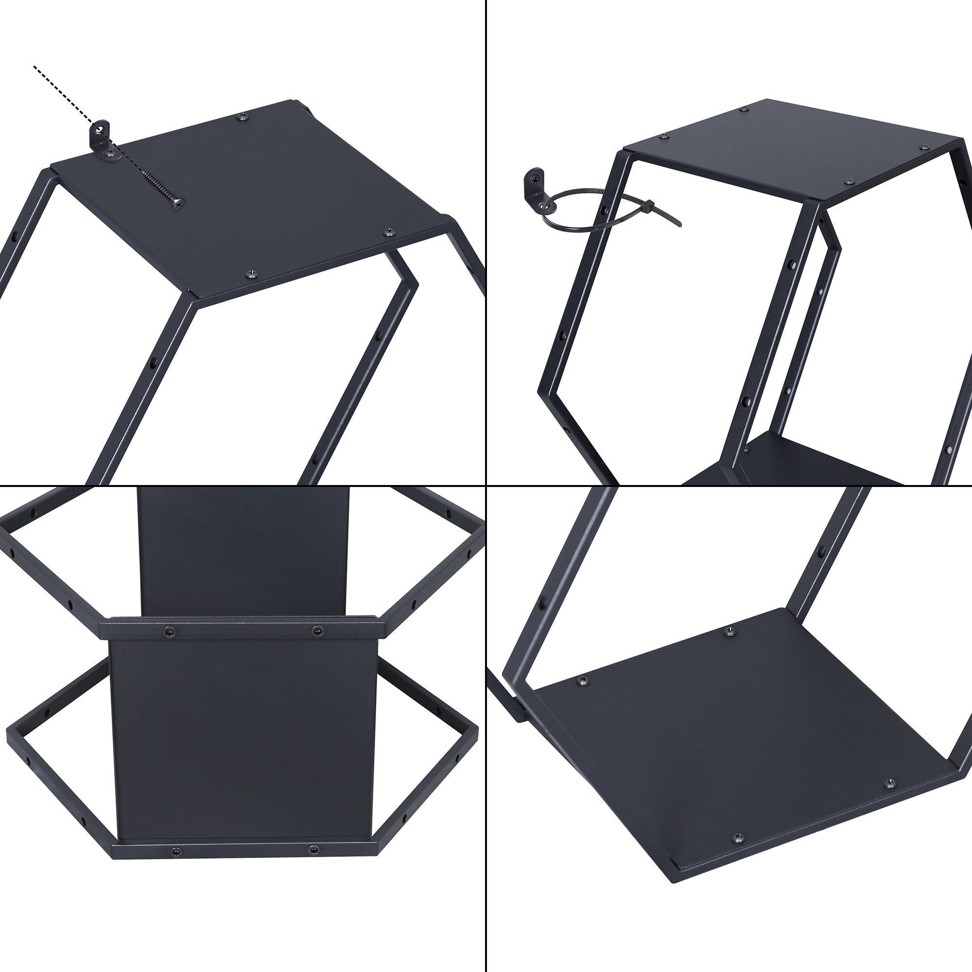 en.casa Regalelement, 2-tlg., »Tand« Regalset 32 x 37 x 19 cm Stahl Schwarz
