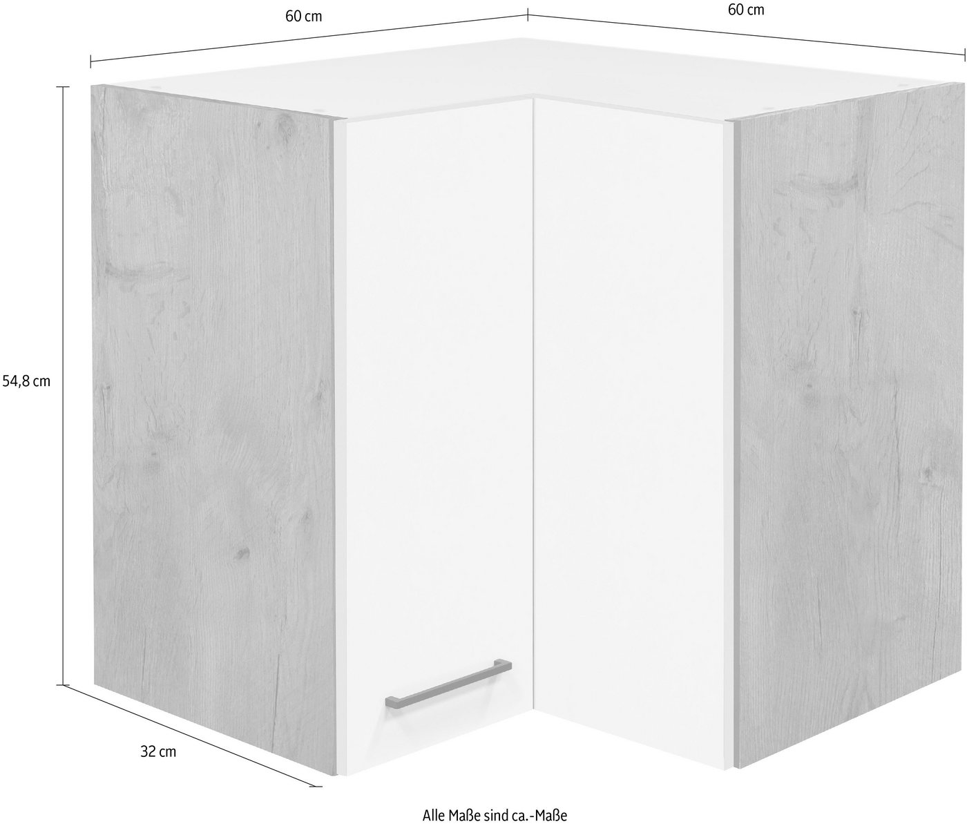 Flex-Well Eckhängeschrank »Vintea« 60 cm breit, als Ecklösung-HomeTrends